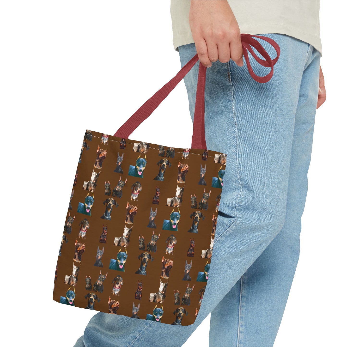 Edition 4 Doberman Model Pattern Brown Tote Bag