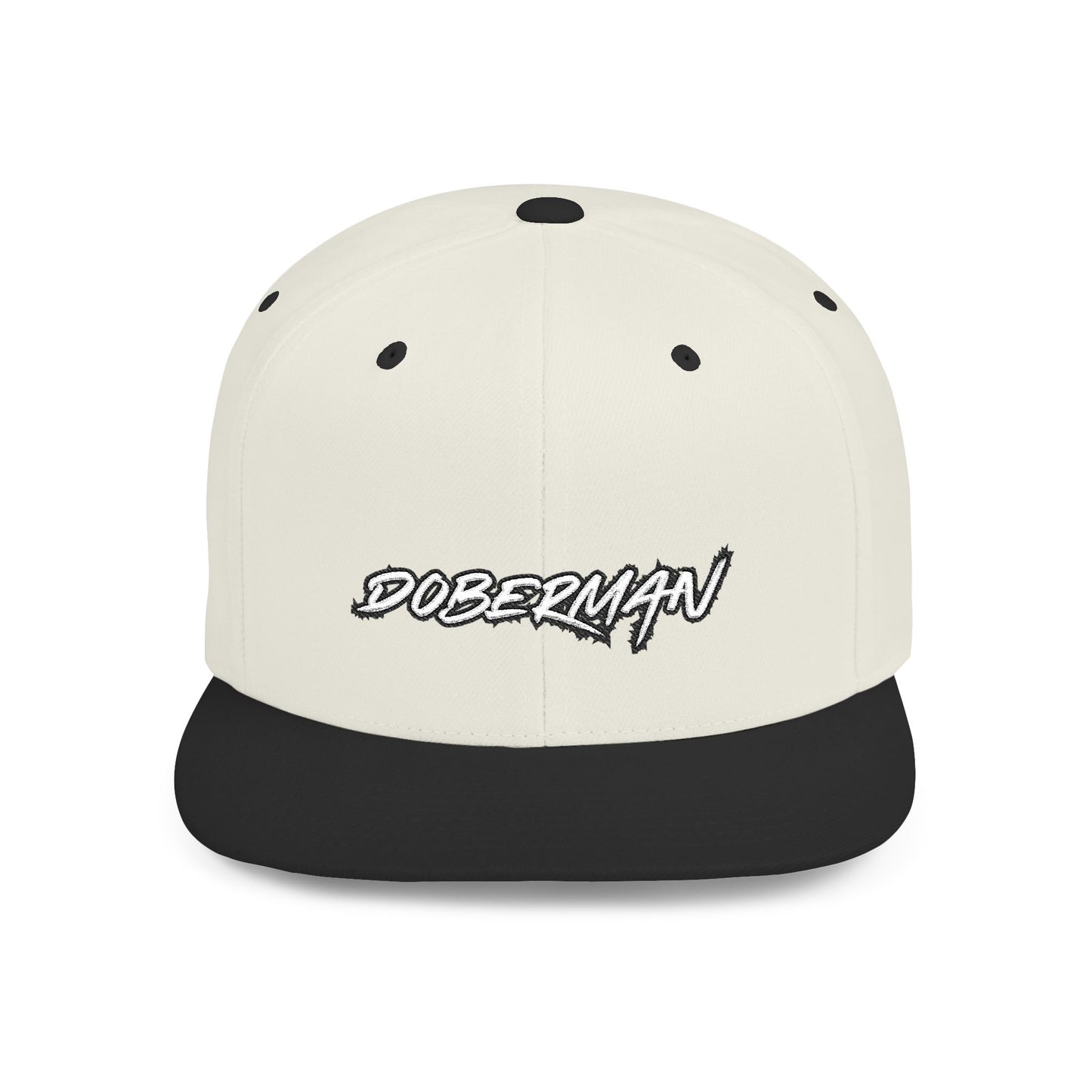 Doberman 3 Embroidered Flat Bill Snapback