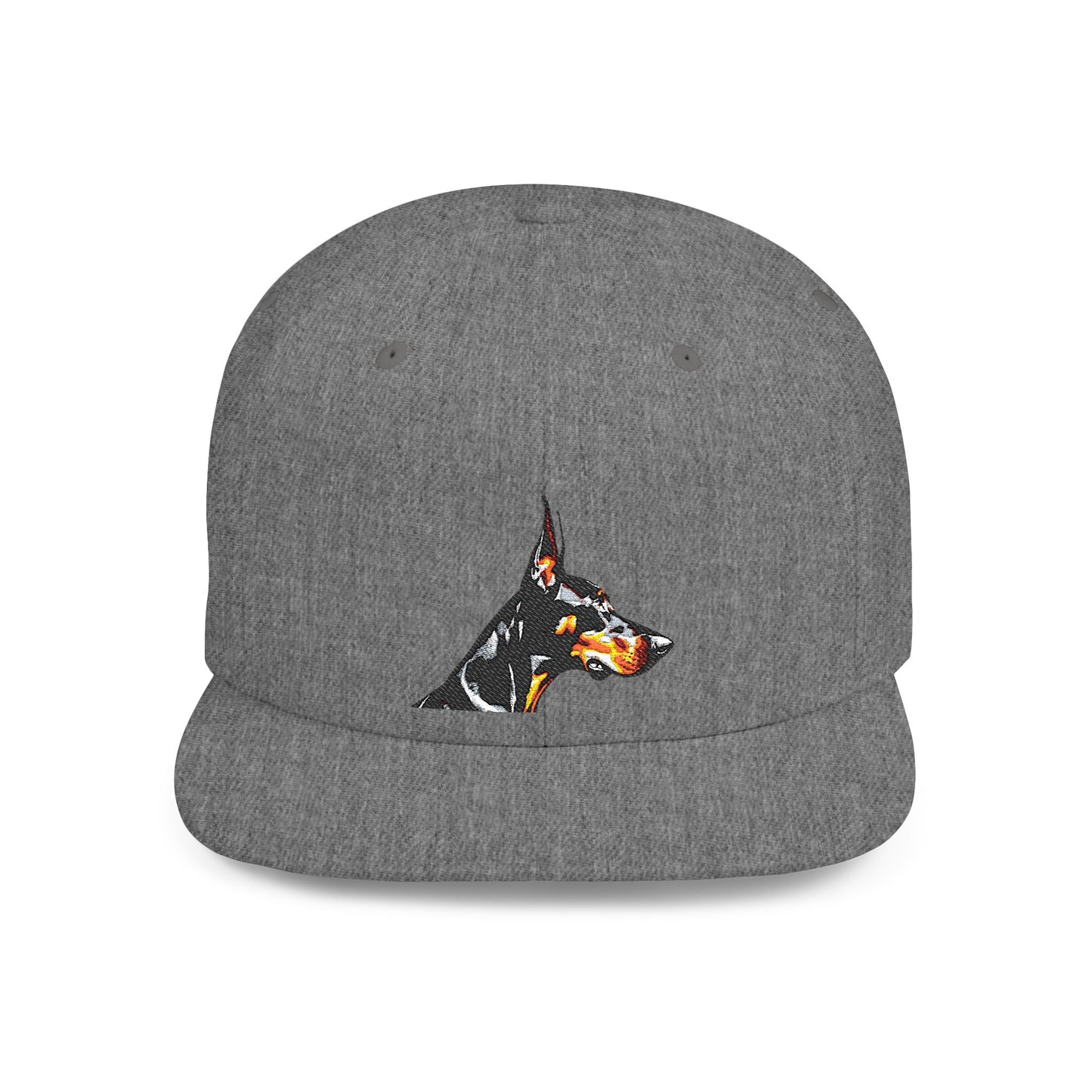 Doberman 5 Embroidered Flat Bill Snapback