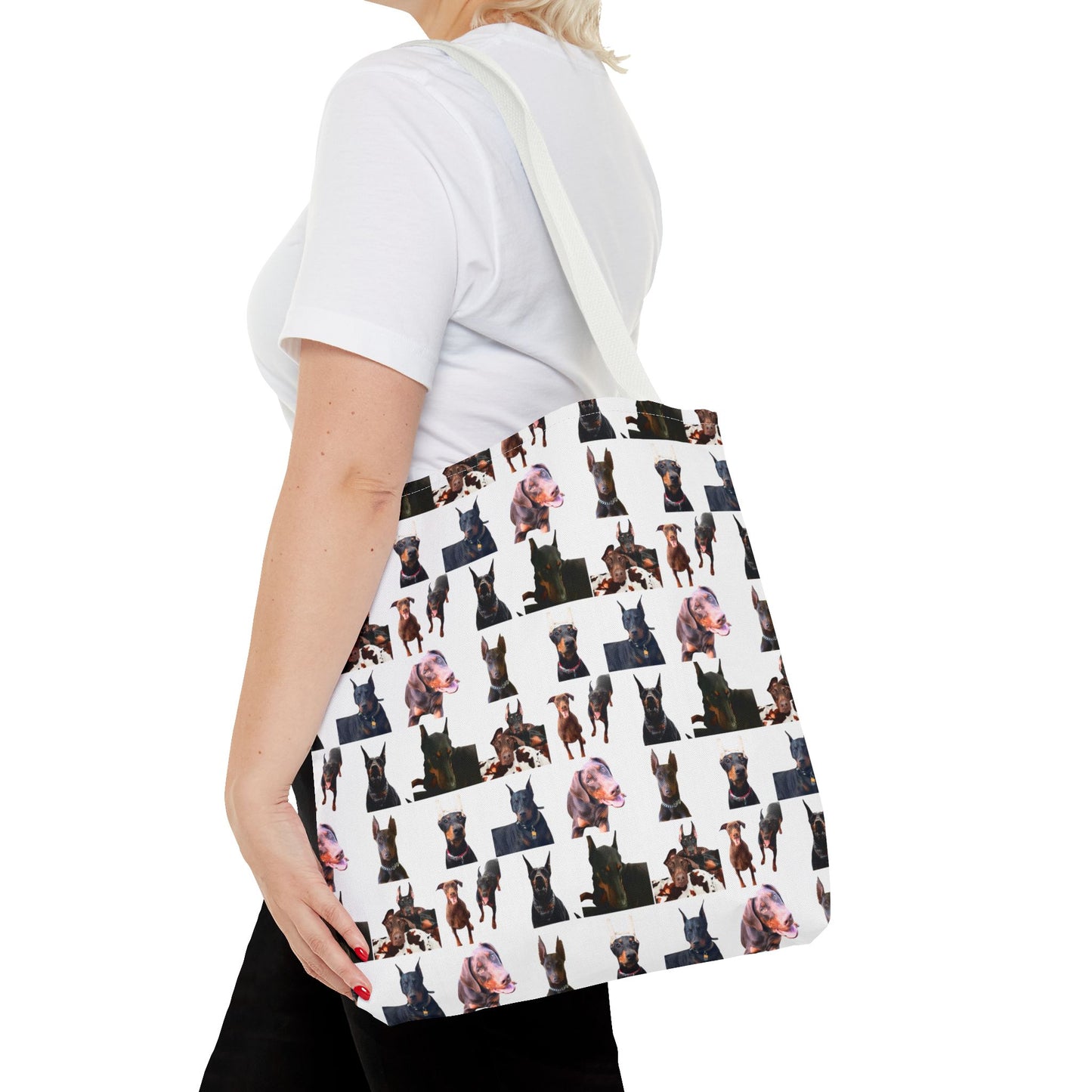 Edition 10 Doberman Model Pattern White Tote Bag
