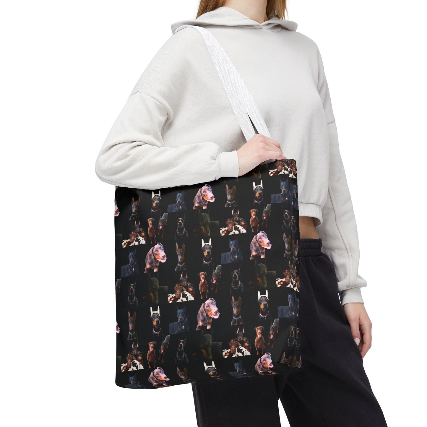 Edition 10 Doberman Model Pattern Black Tote Bag