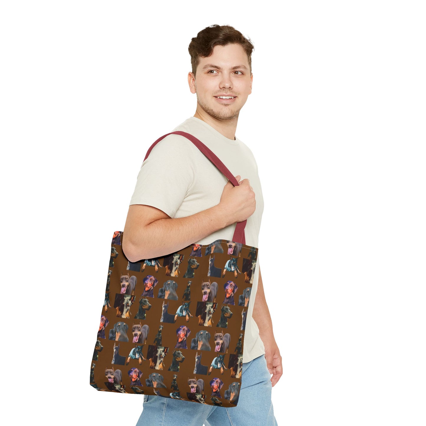Edition 3 Doberman Model Pattern Brown Tote Bag