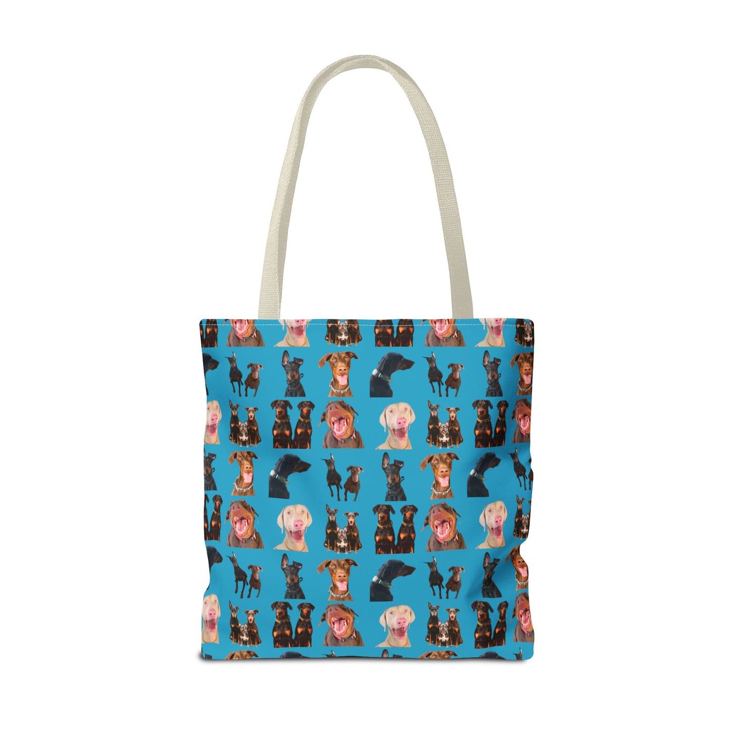 Edition 9 Doberman Model Pattern Turquoise Tote Bag