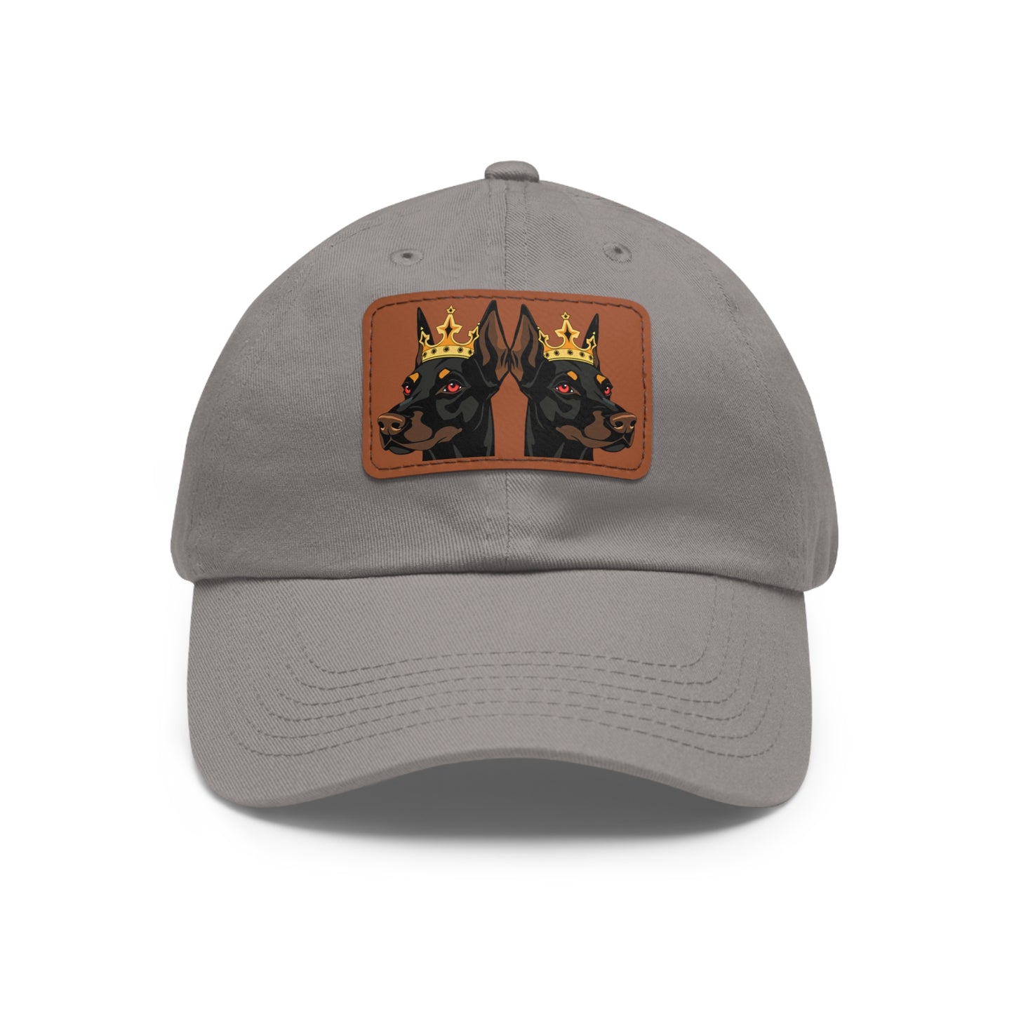 Crown 1 Dad Hat with Leather Patch (Rectangle)