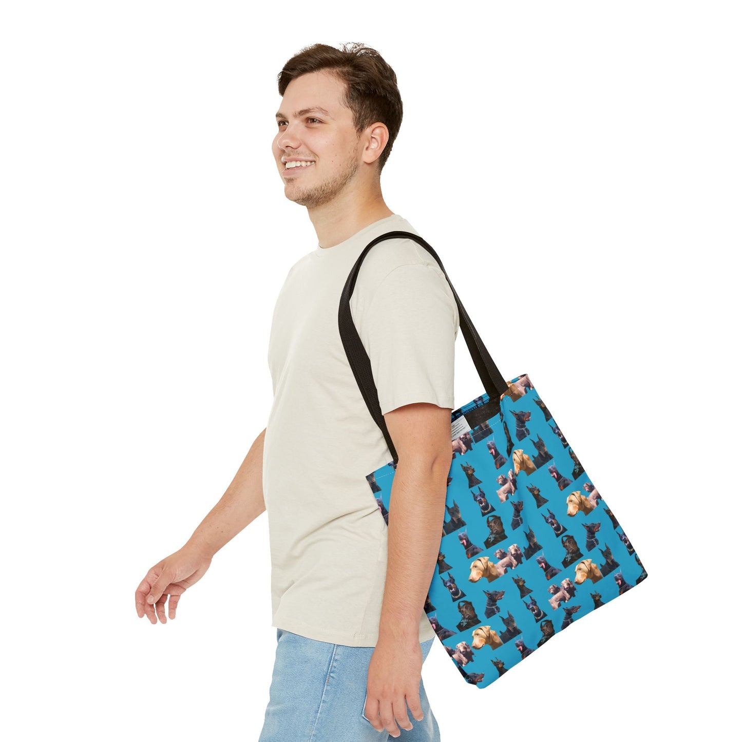 Edition 8 Doberman Model Pattern Turquoise Tote Bag