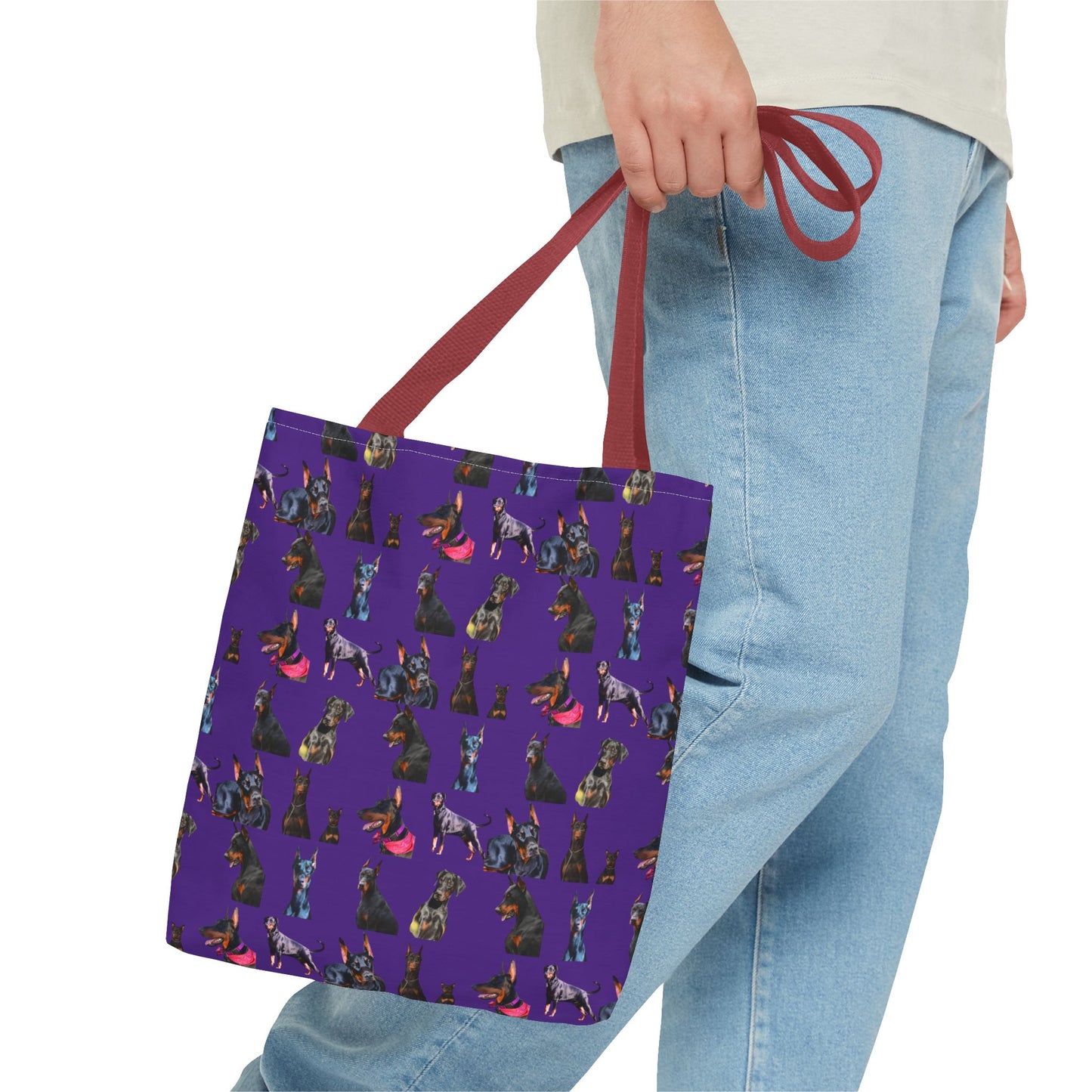 Edition 7 Doberman Model Pattern Purple Tote Bag