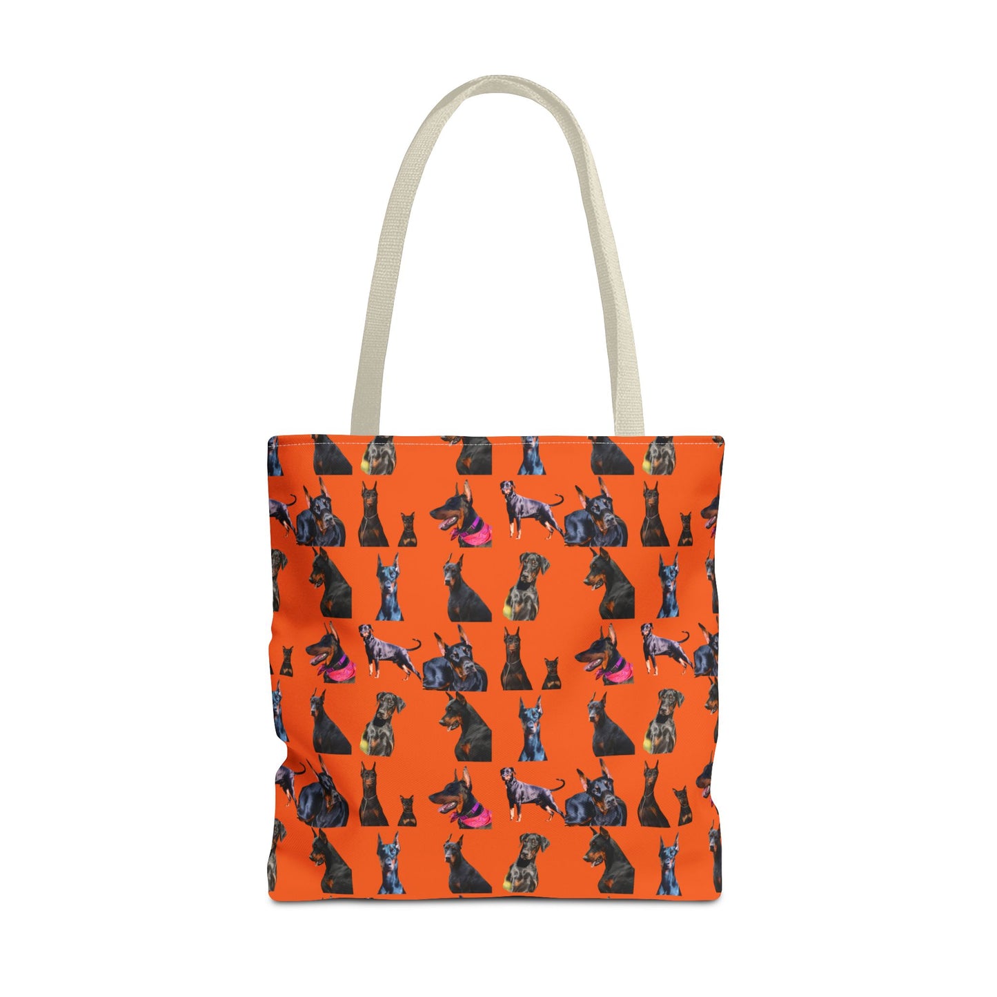 Edition 7 Doberman Model Pattern Orange Tote Bag