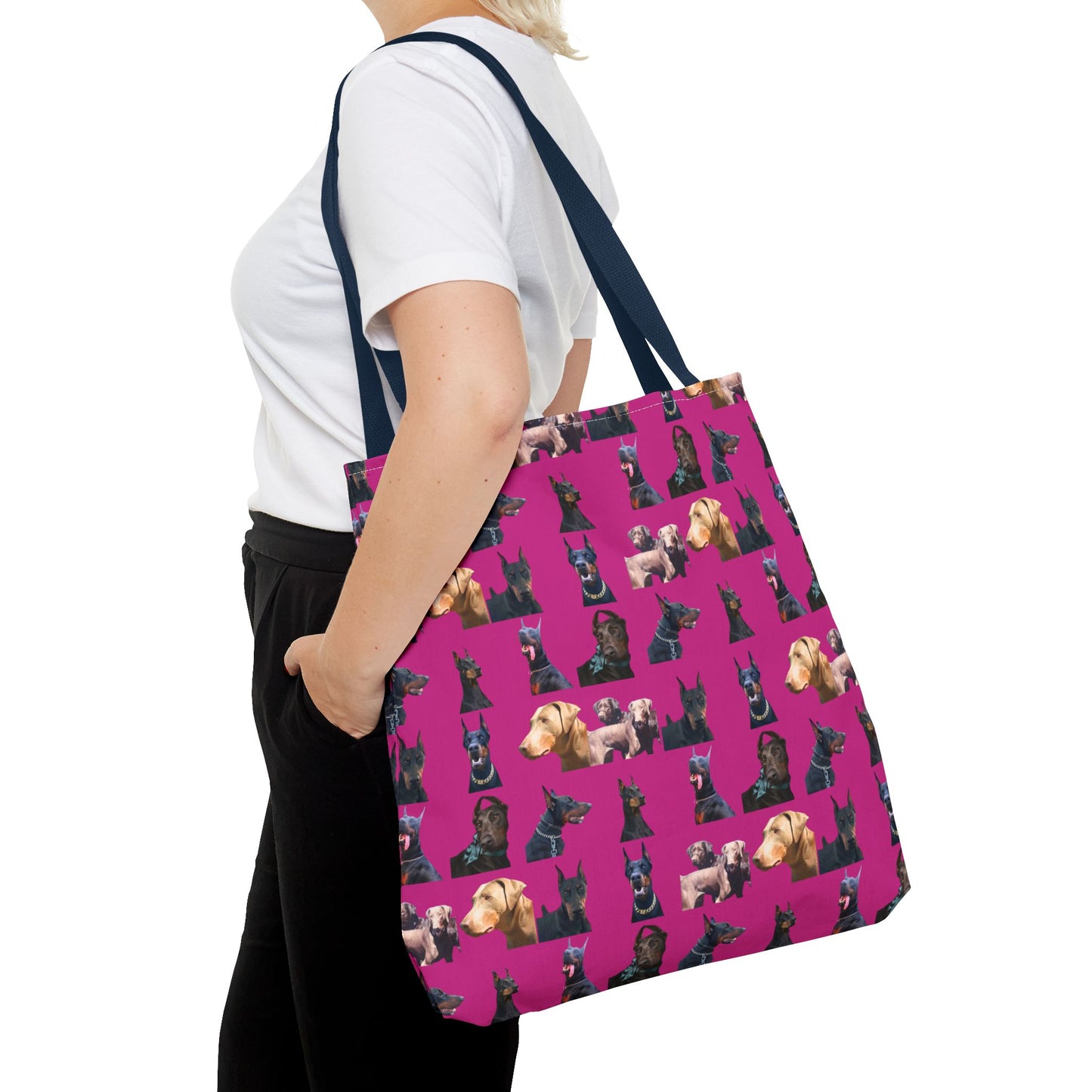 Edition 8 Doberman Model Pattern Pink Tote Bag