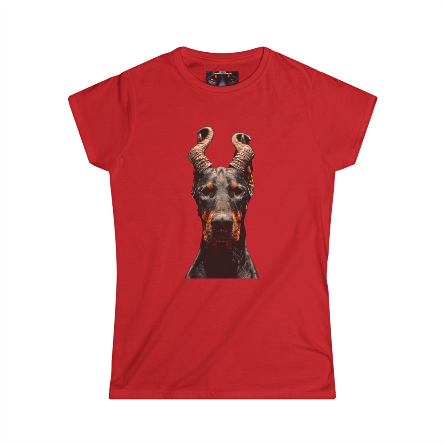 Doberman Goat 1 Women's Softstyle Tee