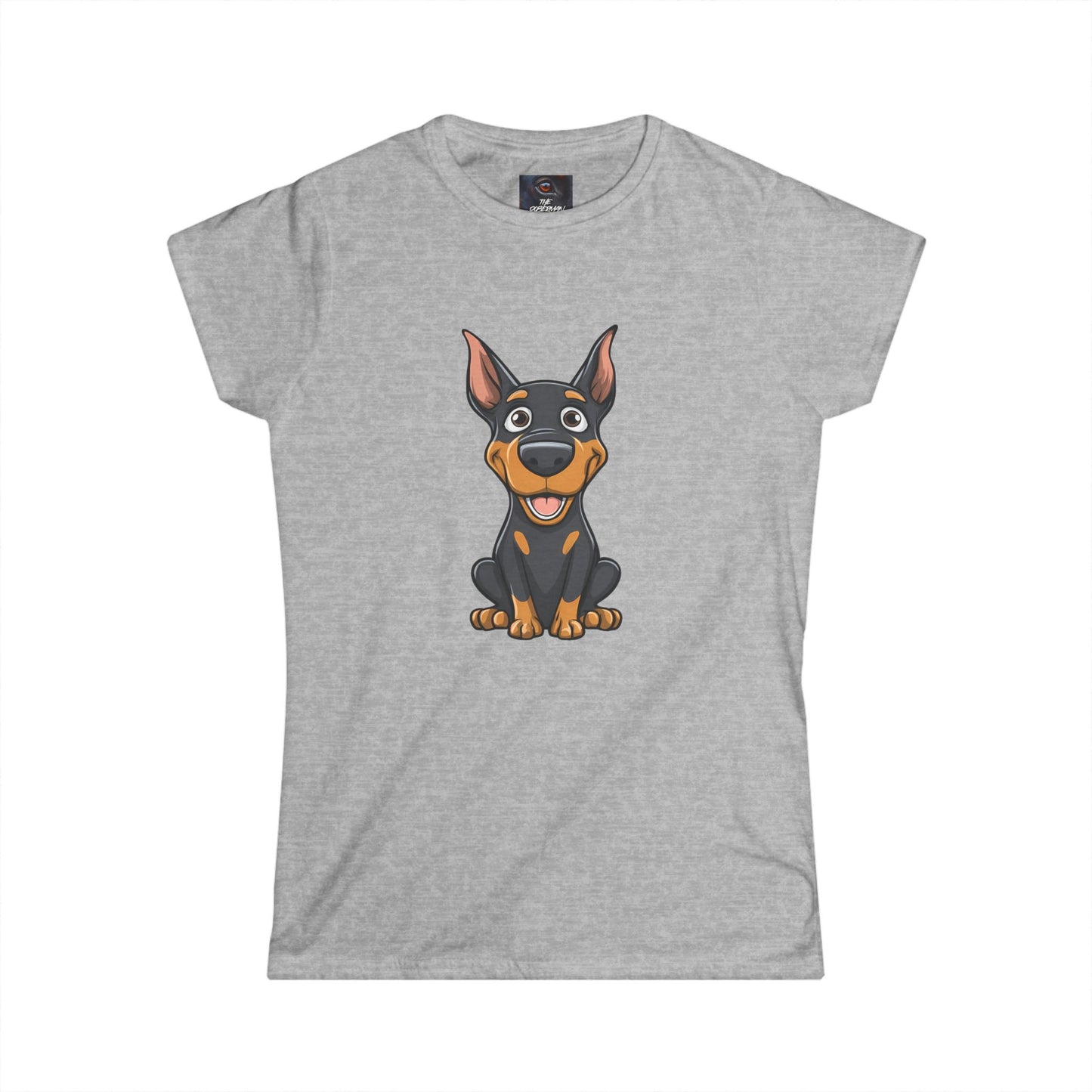 Cartoon Doberman 1 Women's Softstyle Tee
