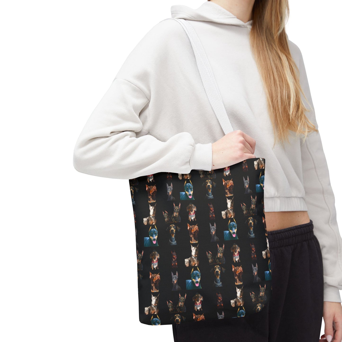 Edition 4 Doberman Model Pattern Black Tote Bag