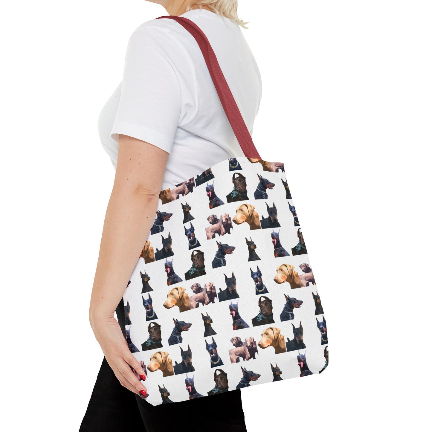 Edition 8 Doberman Model Pattern White Tote Bag