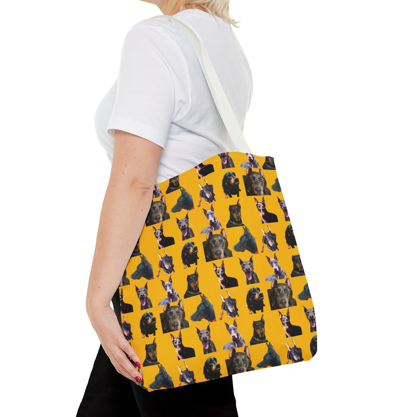 Edition 11 Doberman Model Pattern Yellow Tote Bag
