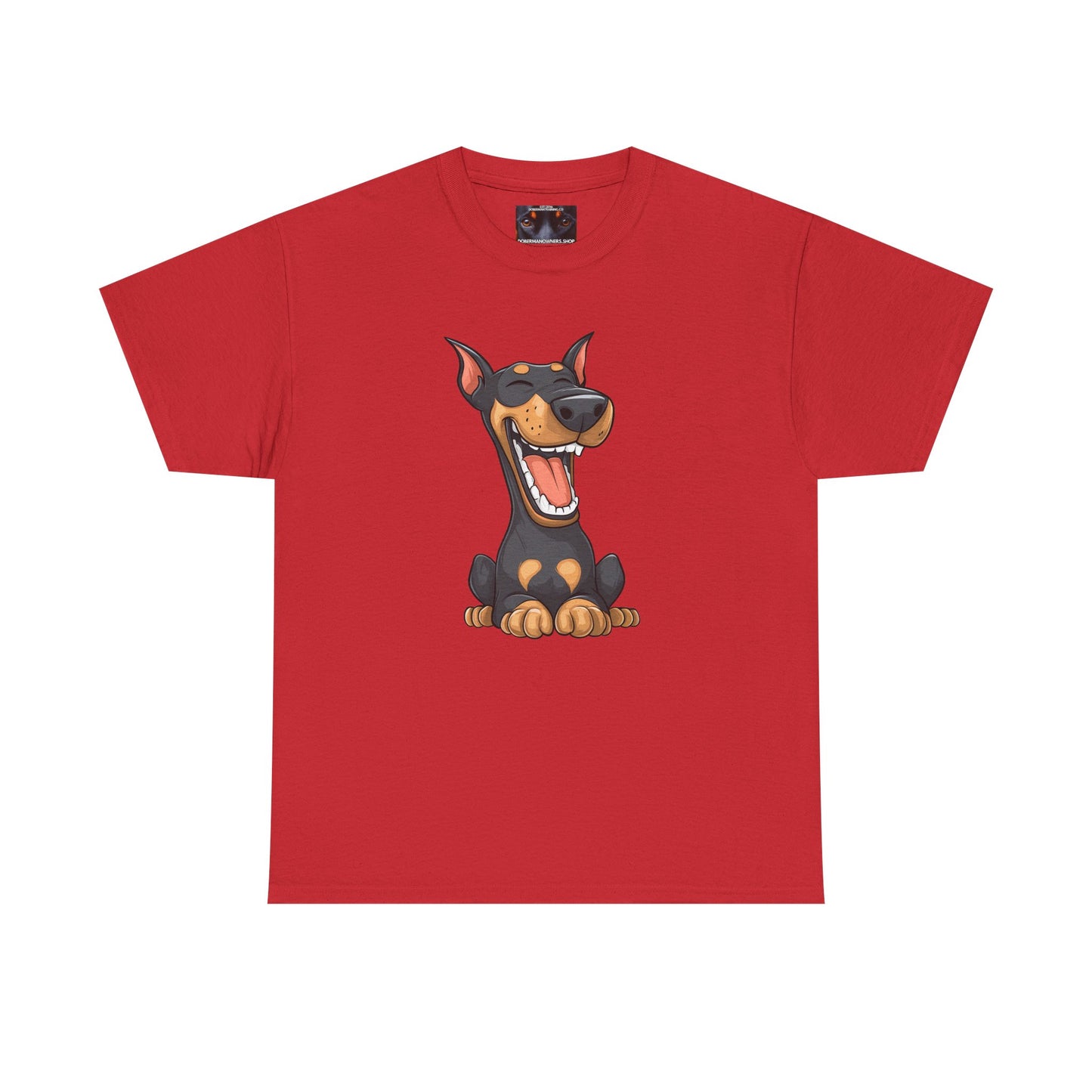 Cartoon Doberman 3 Private Lable Unisex Heavy Cotton Tee