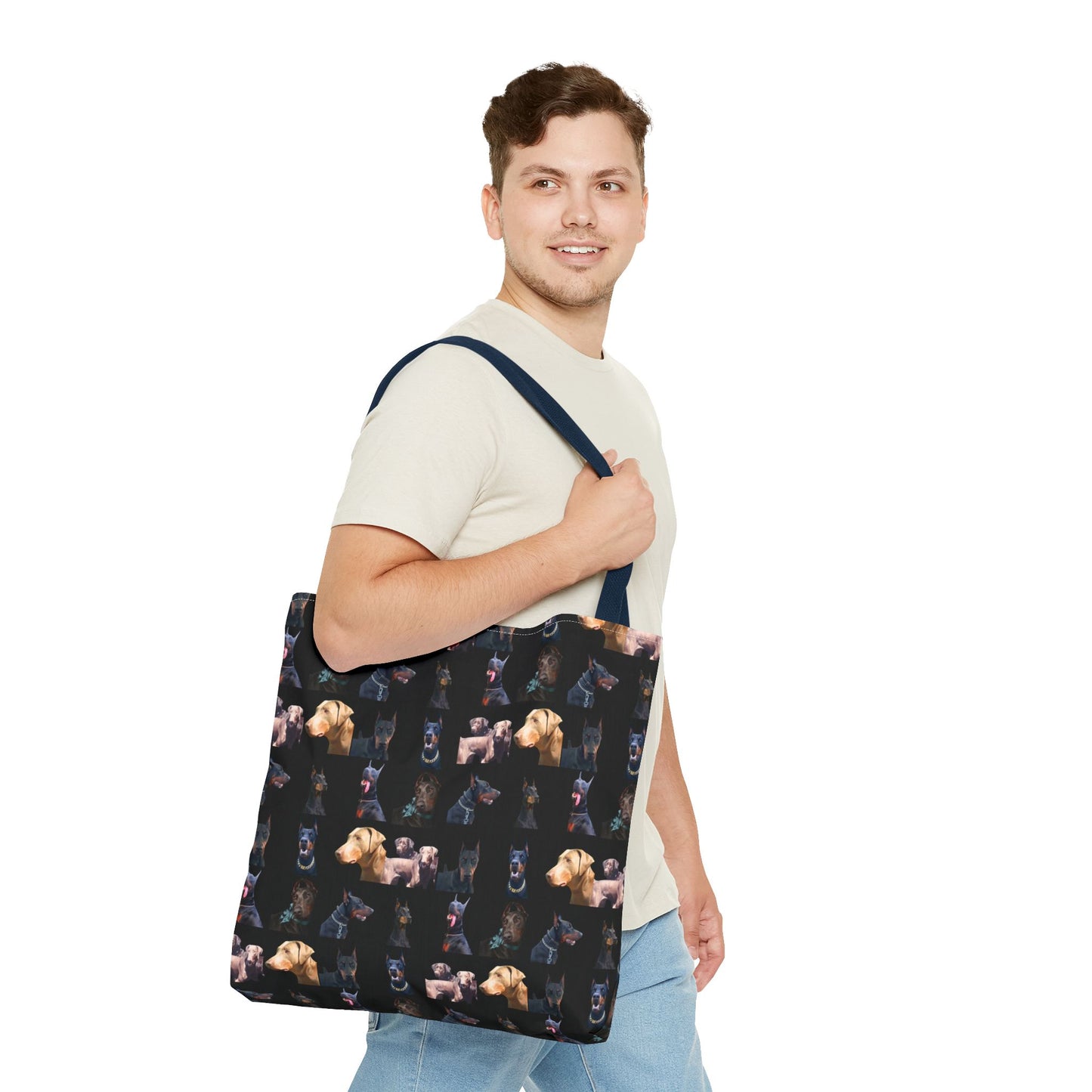 Edition 8 Doberman Model Pattern Black Tote Bag