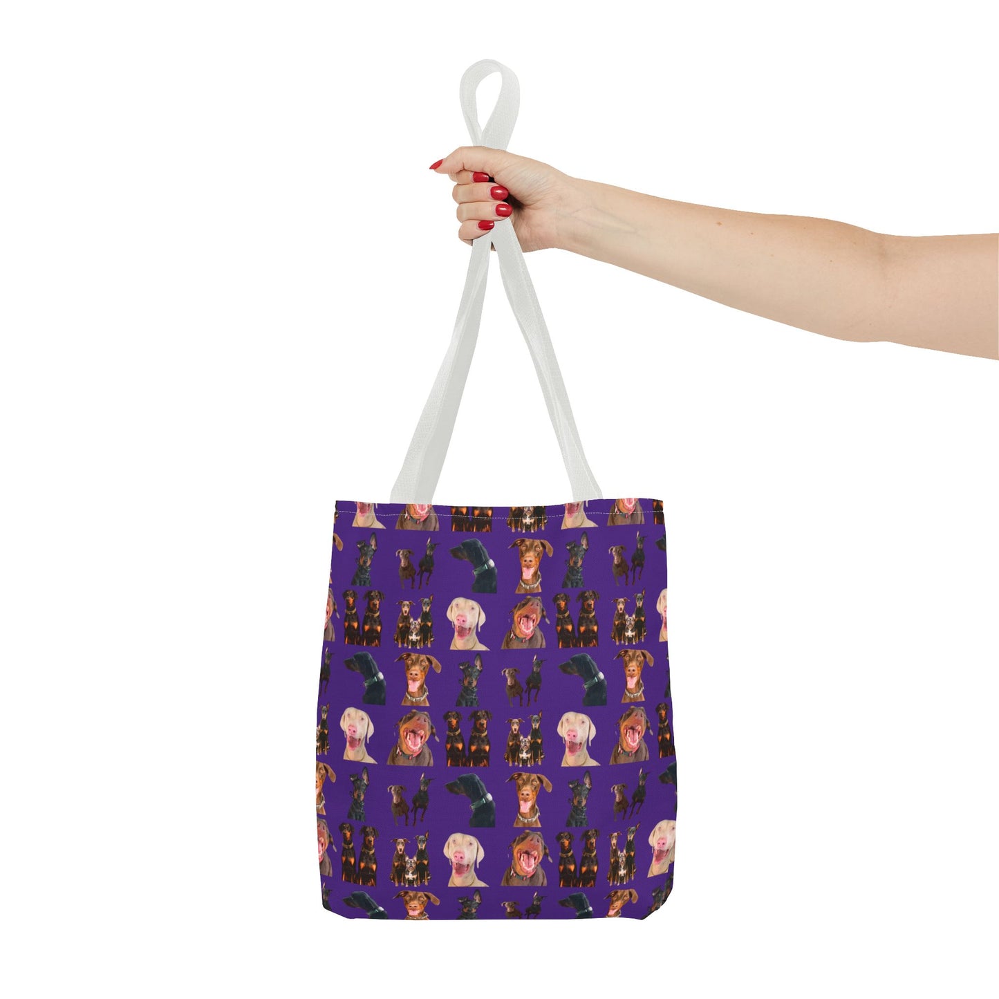Edition 9 Doberman Model Pattern Purple Tote Bag