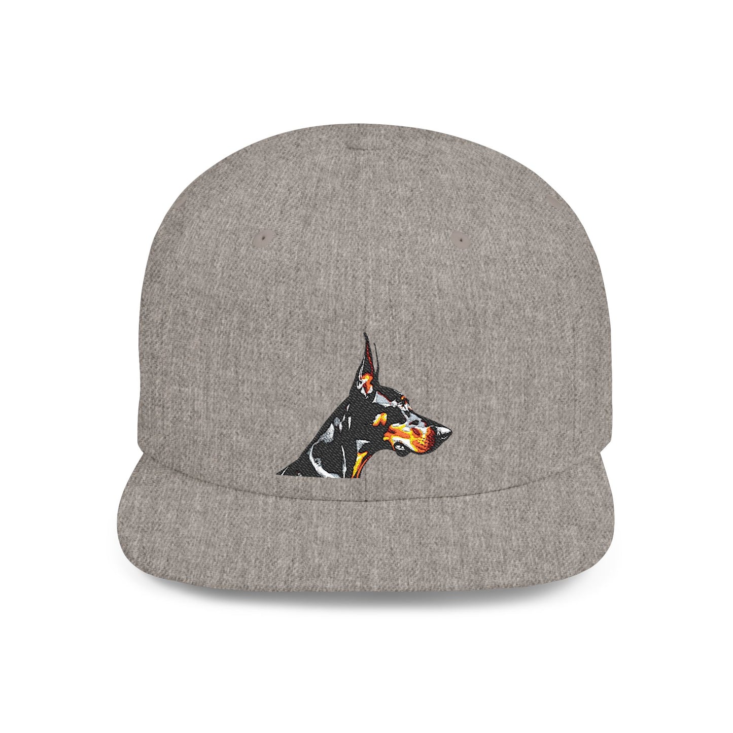 Doberman 5 Embroidered Flat Bill Snapback