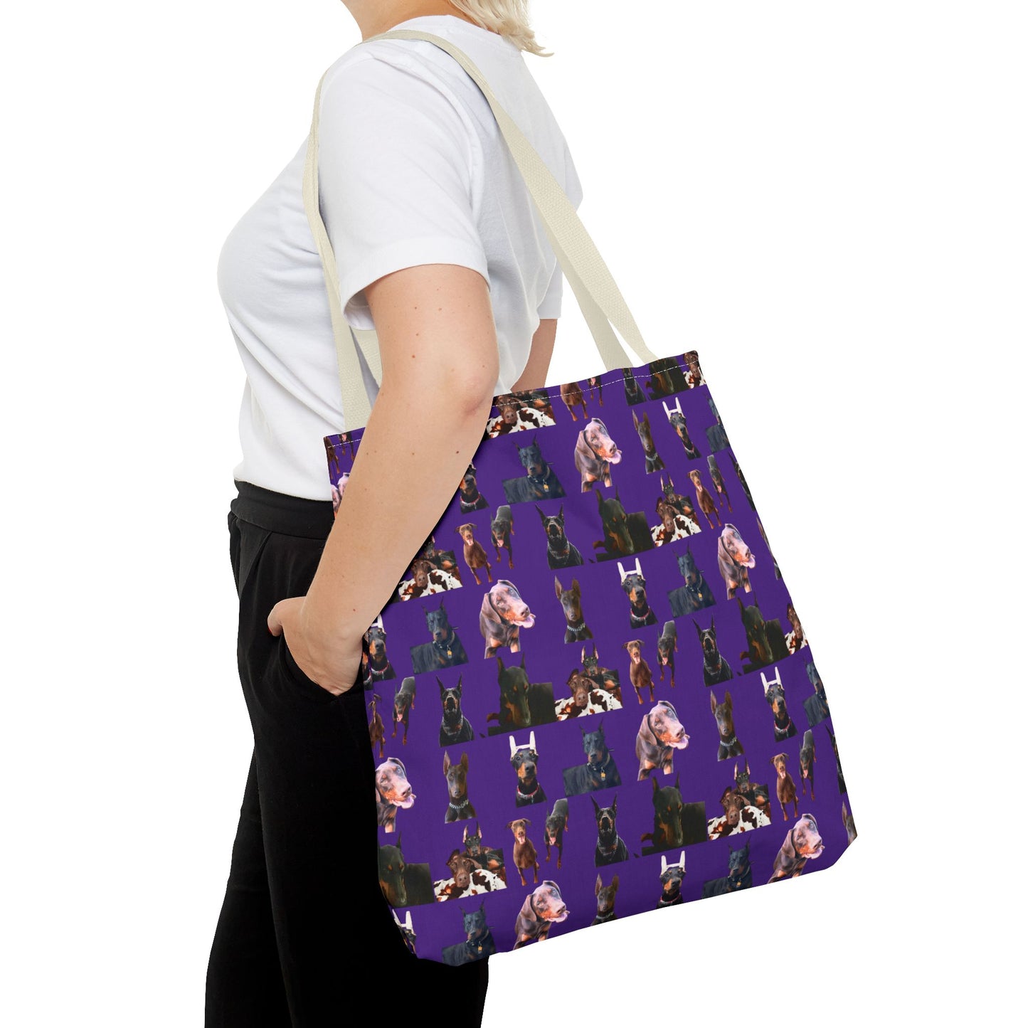 Edition 10 Doberman Model Pattern Purple Tote Bag
