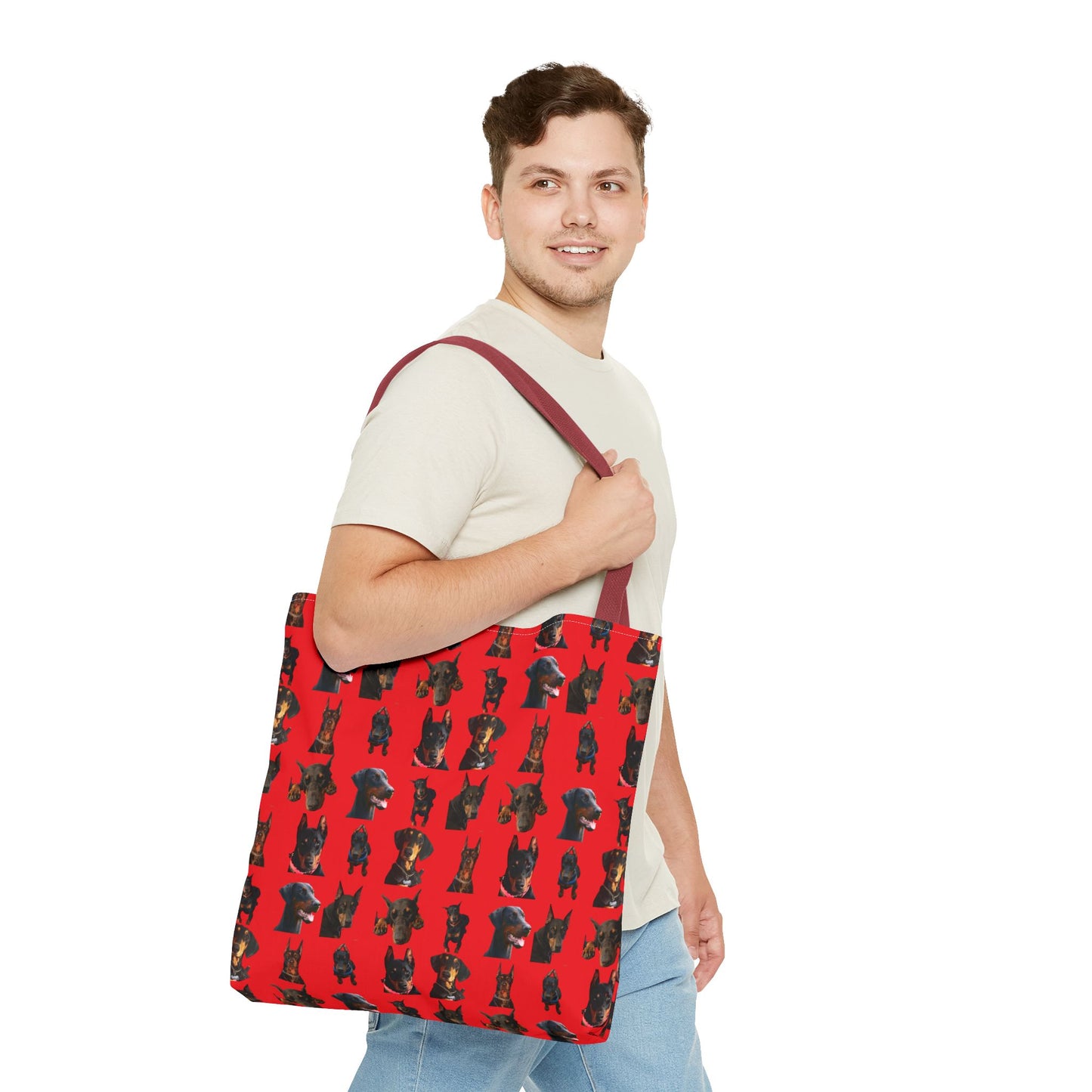 Edition 2 Doberman Model Pattern Red Tote Bag