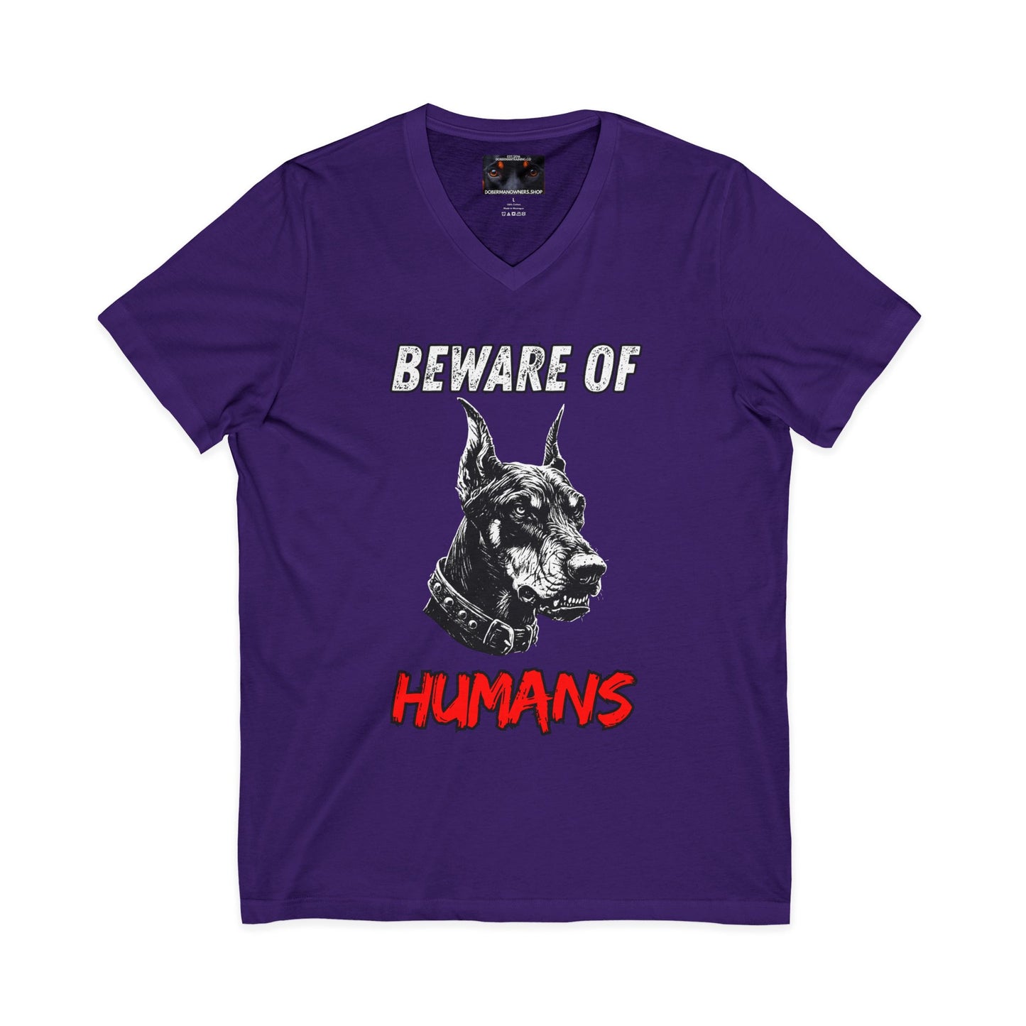 Beware 3 Private Label Unisex Jersey Short Sleeve V-Neck Tee