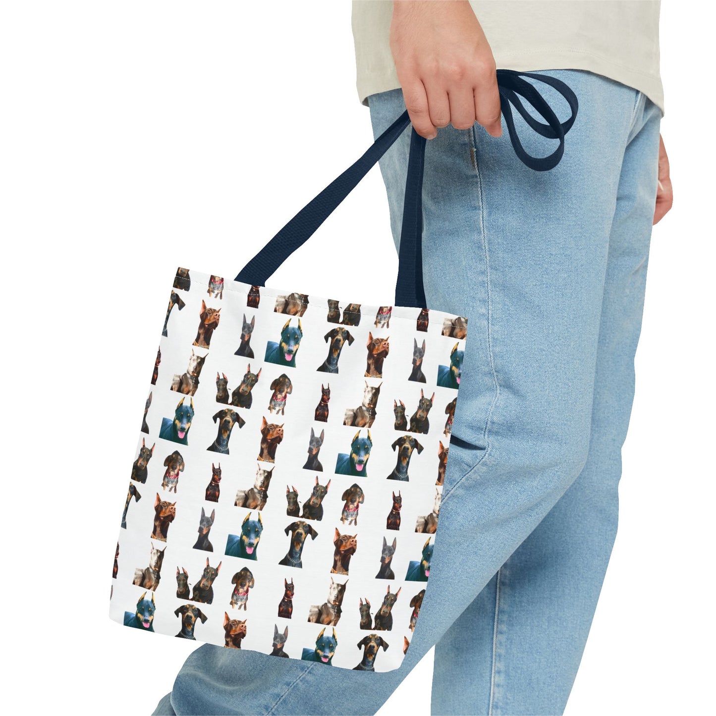 Edition 4 Doberman Model Pattern White Tote Bag