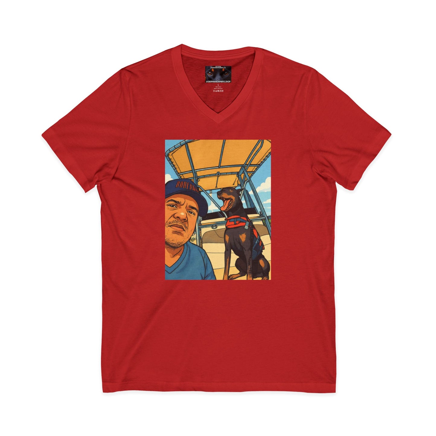 Custom 1 Private Label Unisex Jersey Short Sleeve V-Neck Tee
