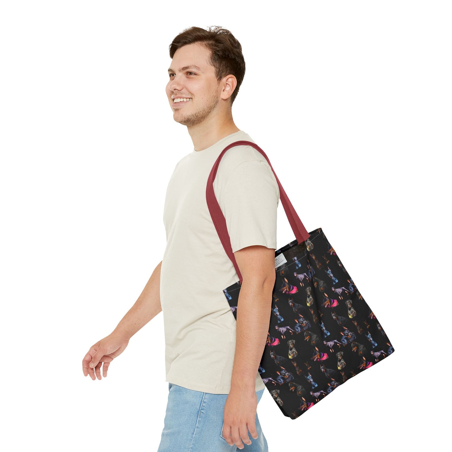 Edition 7 Doberman Model Pattern Black Tote Bag