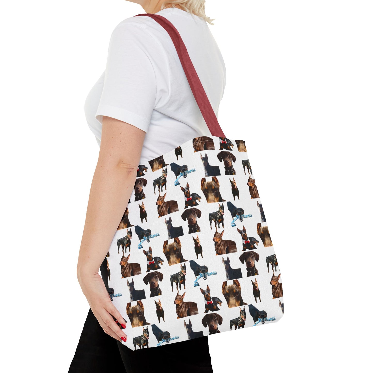 Edition 1 Doberman Model Pattern White Tote Bag