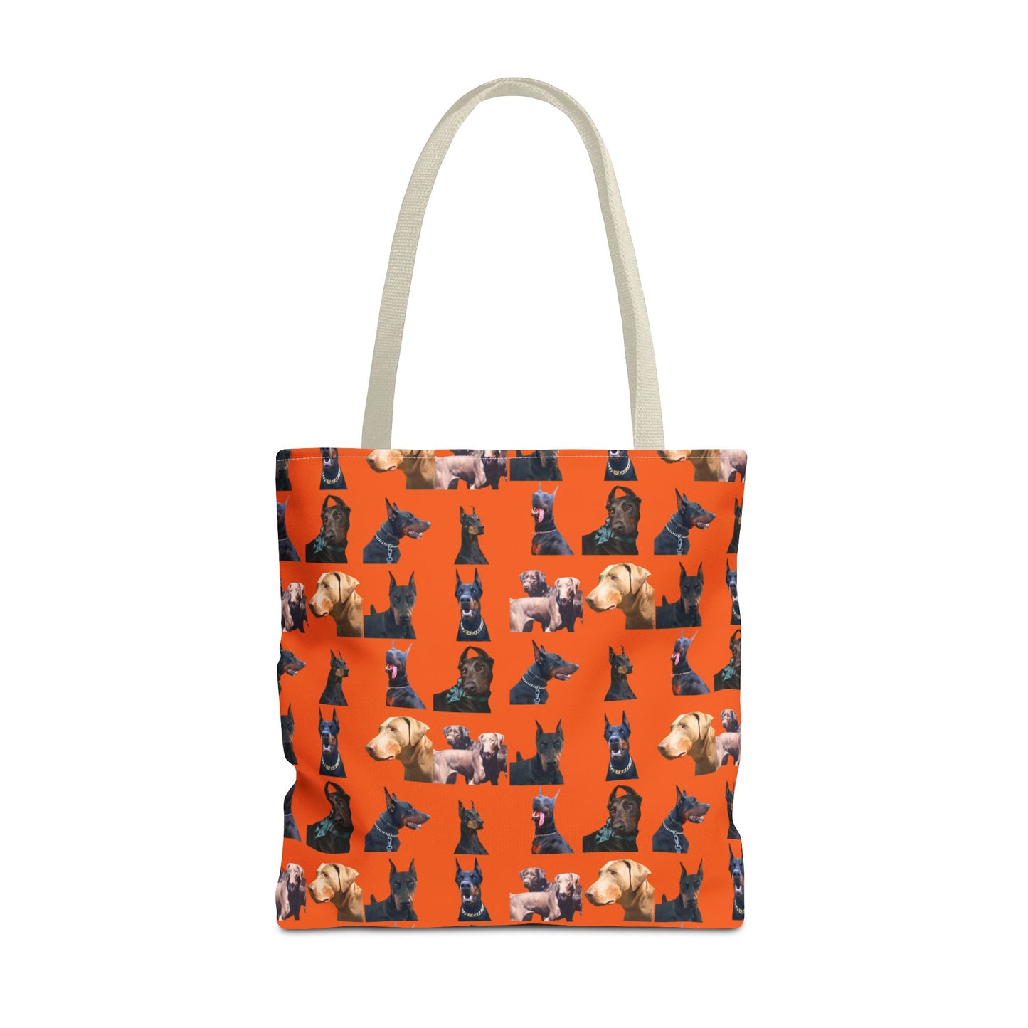 Edition 8 Doberman Model Pattern Orange Tote Bag