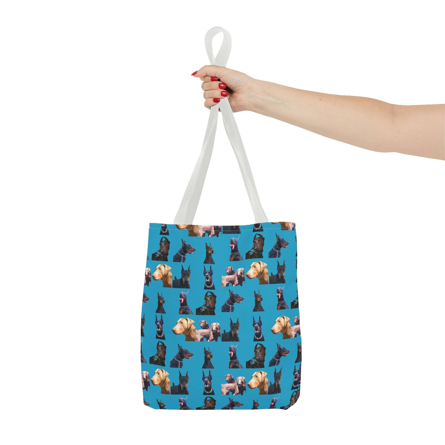 Edition 8 Doberman Model Pattern Turquoise Tote Bag