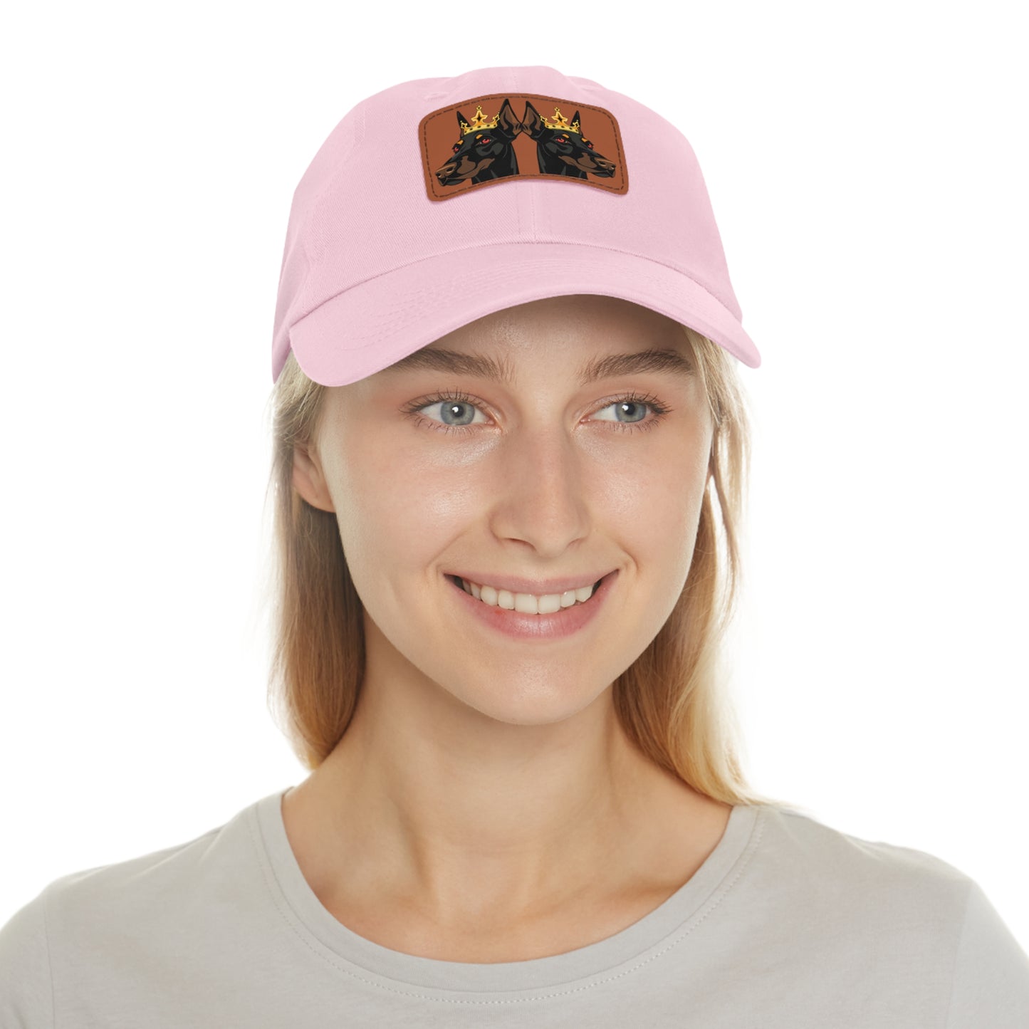 Crown 1 Dad Hat with Leather Patch (Rectangle)