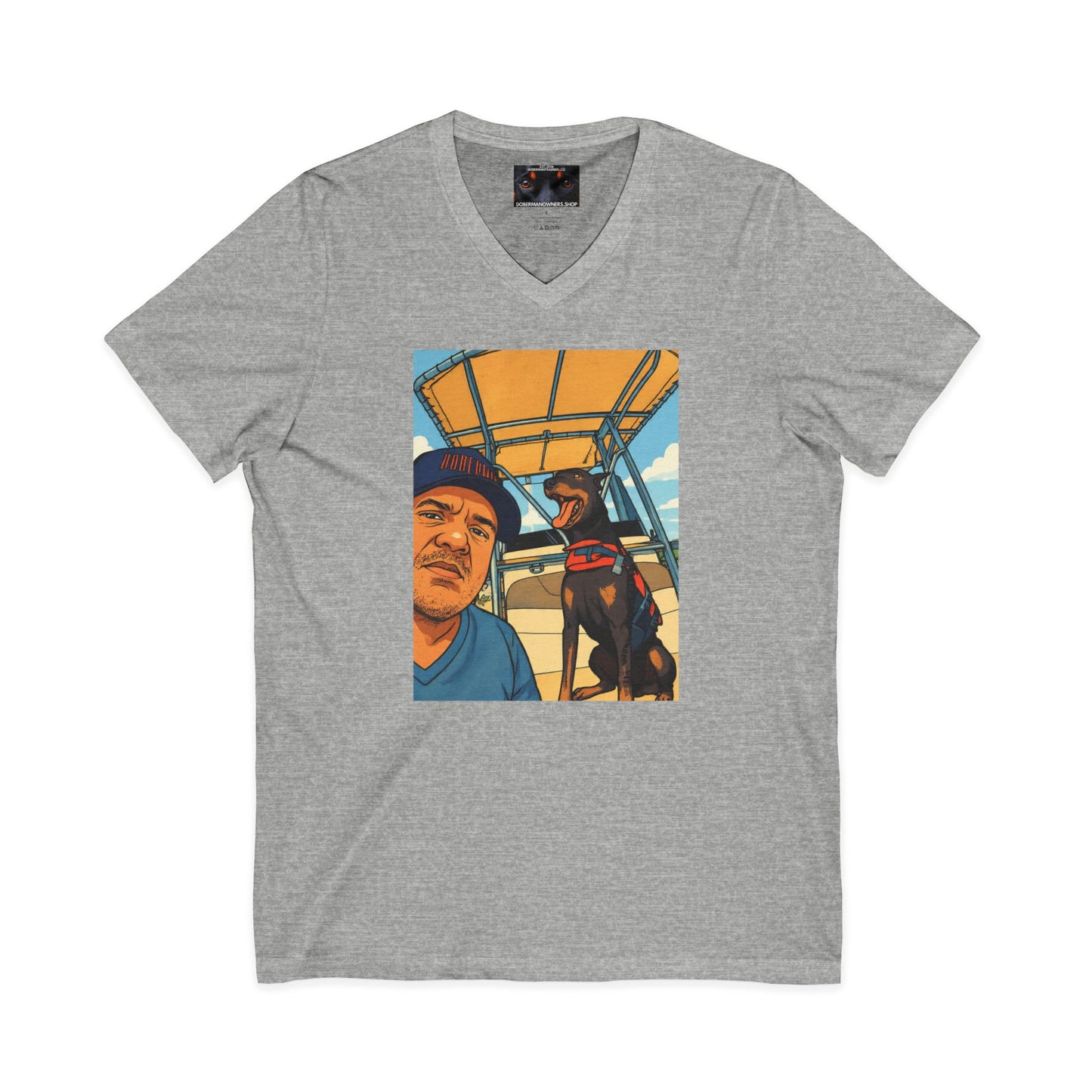 Custom 1 Private Label Unisex Jersey Short Sleeve V-Neck Tee