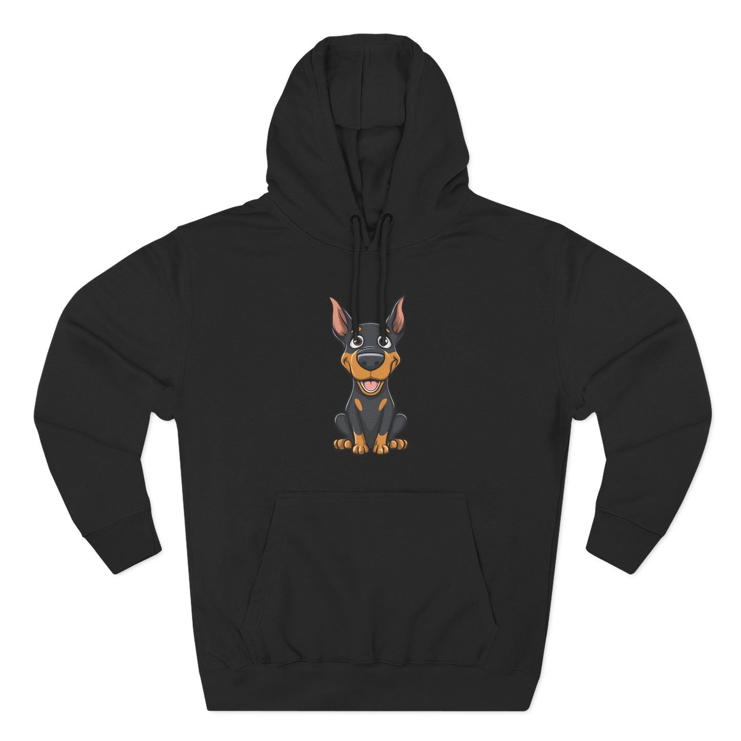 Doberman Cartoon 1 Three-Panel Fleece Hoodie
