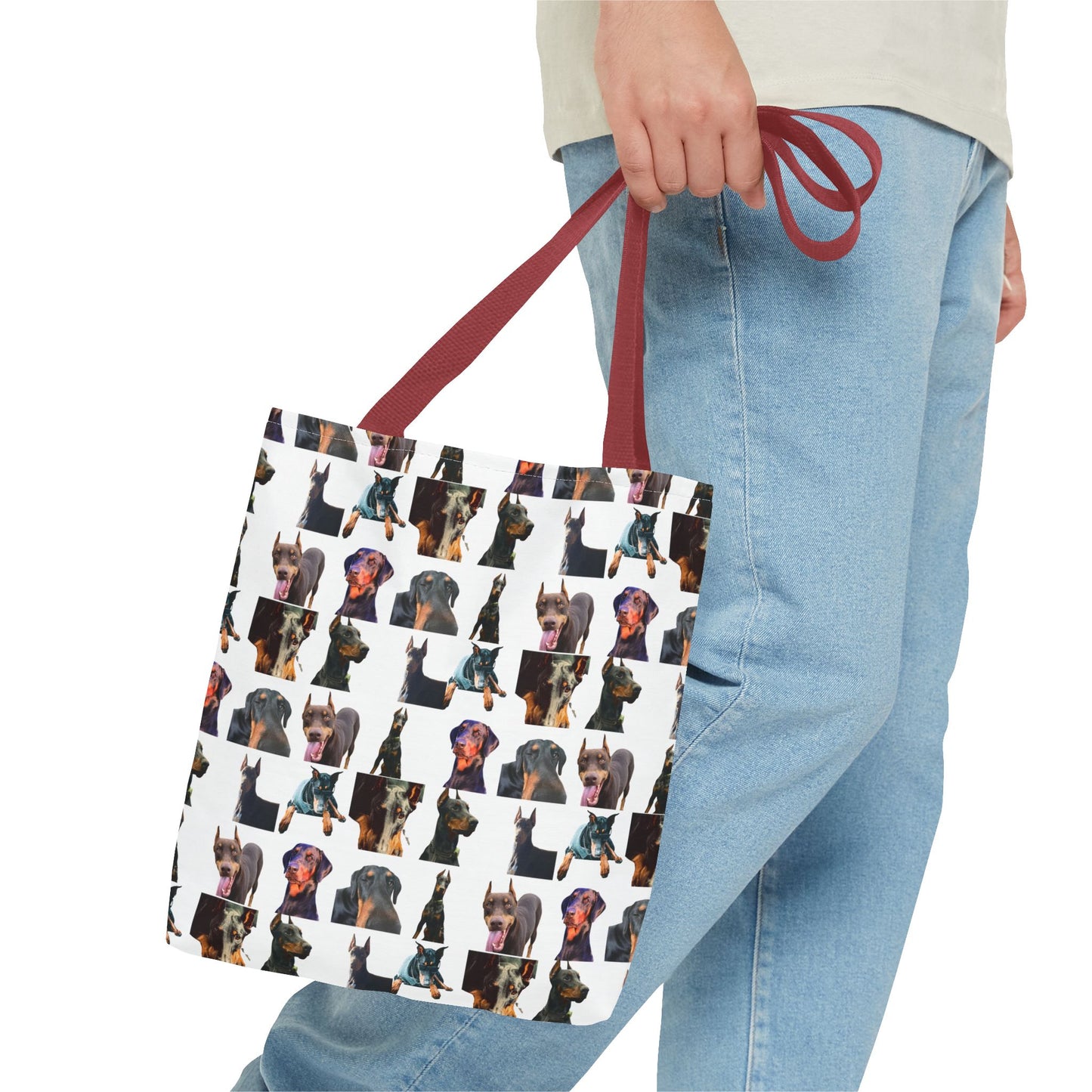Edition 3 Doberman Model Pattern White Tote Bag
