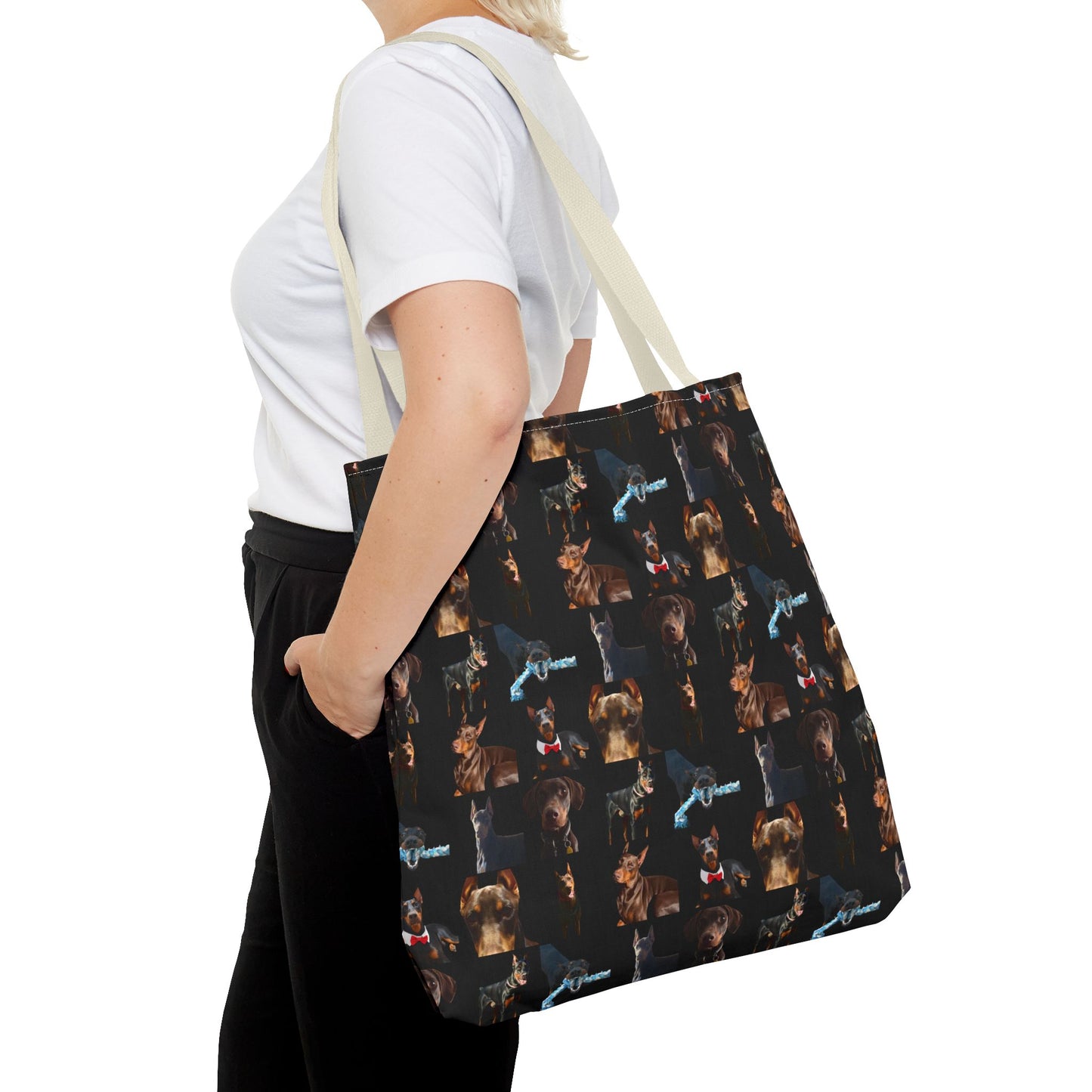 Edition 1 Doberman Model Pattern Black Tote Bag