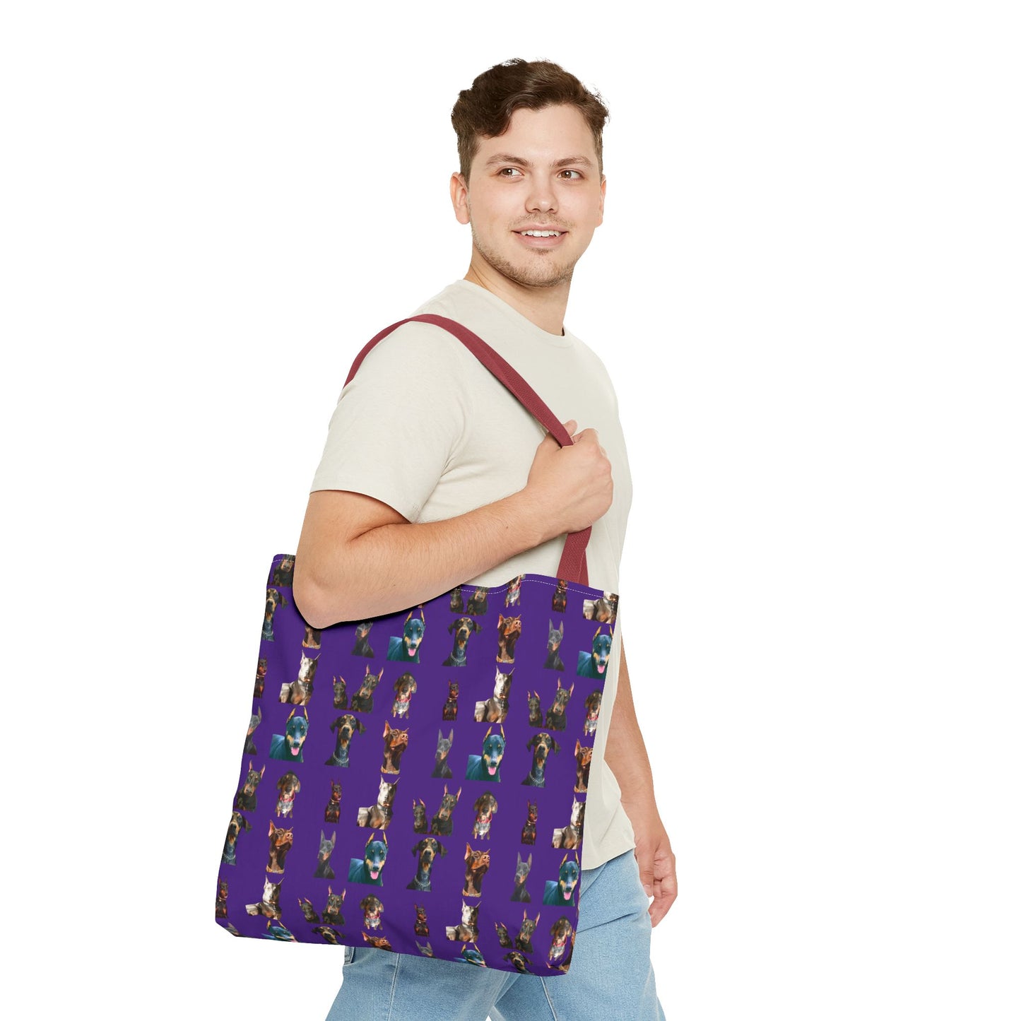 Edition 4 Doberman Model Pattern Purple Tote Bag