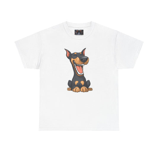 Cartoon Doberman 3 Private Lable Unisex Heavy Cotton Tee