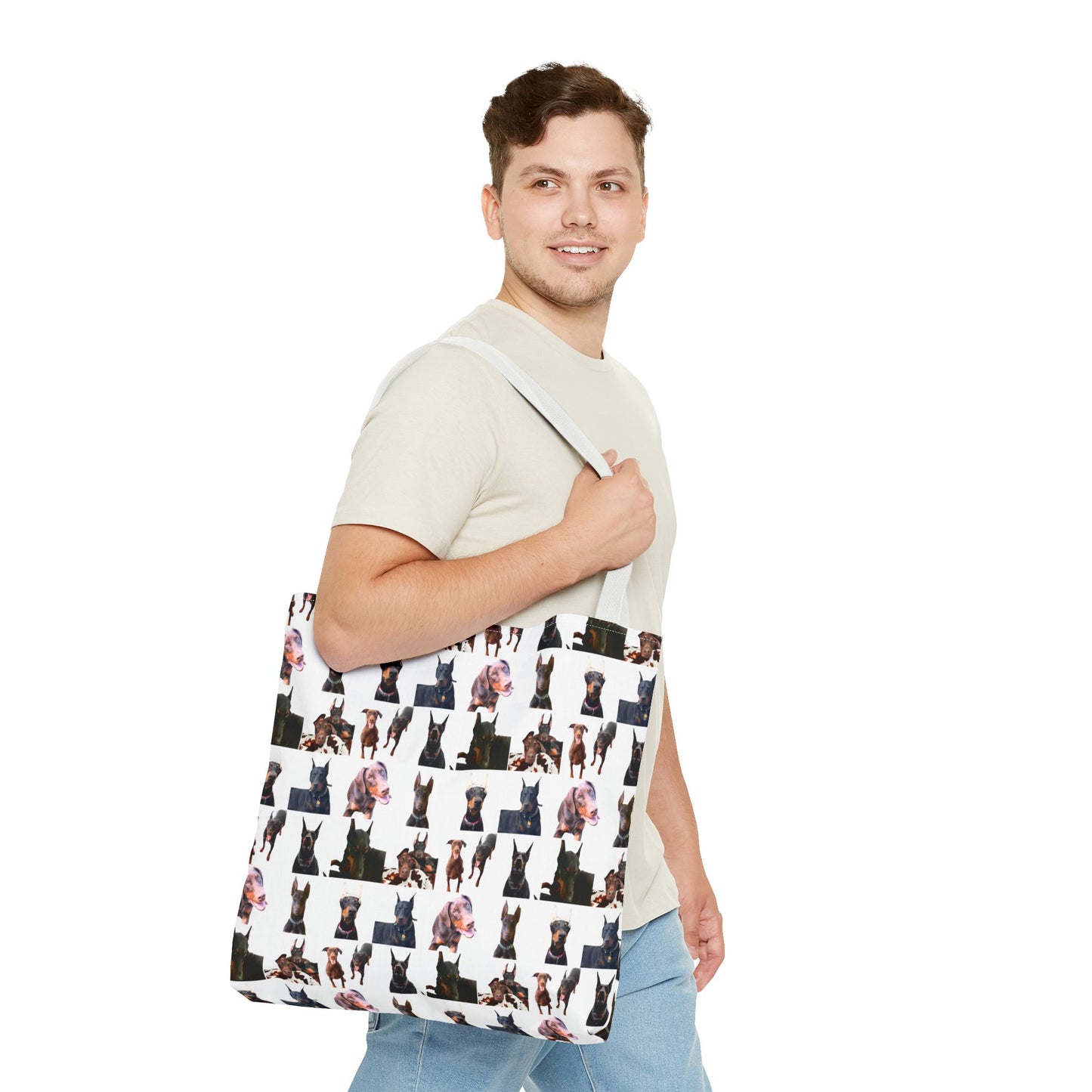 Edition 10 Doberman Model Pattern White Tote Bag