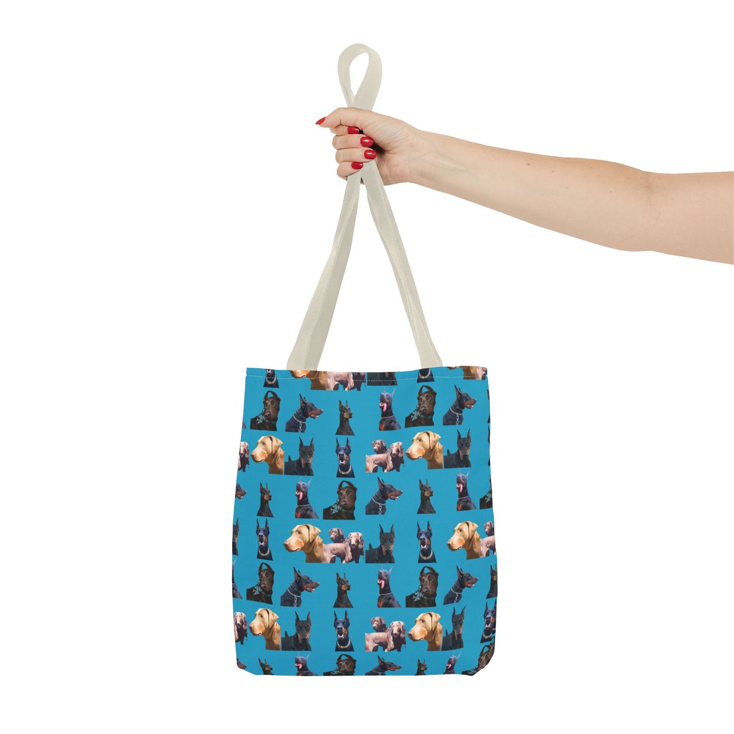Edition 8 Doberman Model Pattern Turquoise Tote Bag