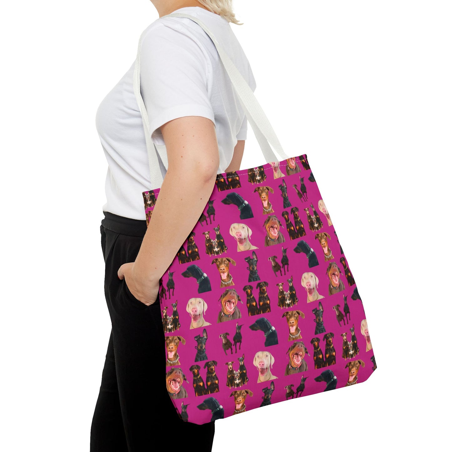 Edition 9 Doberman Model Pattern Pink Tote Bag