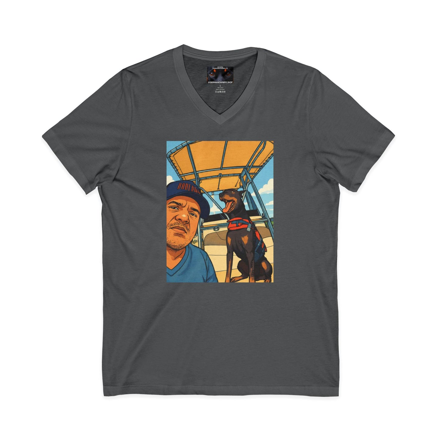 Custom 1 Private Label Unisex Jersey Short Sleeve V-Neck Tee