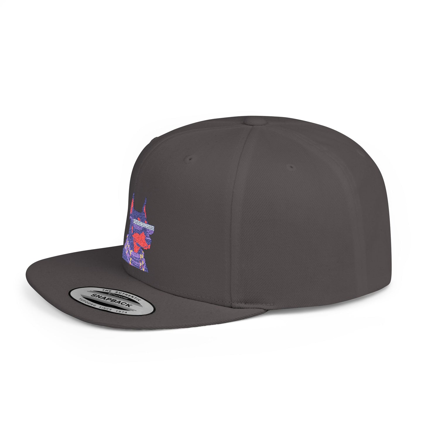 Doberman 2 Embroidered Flat Bill Snapback