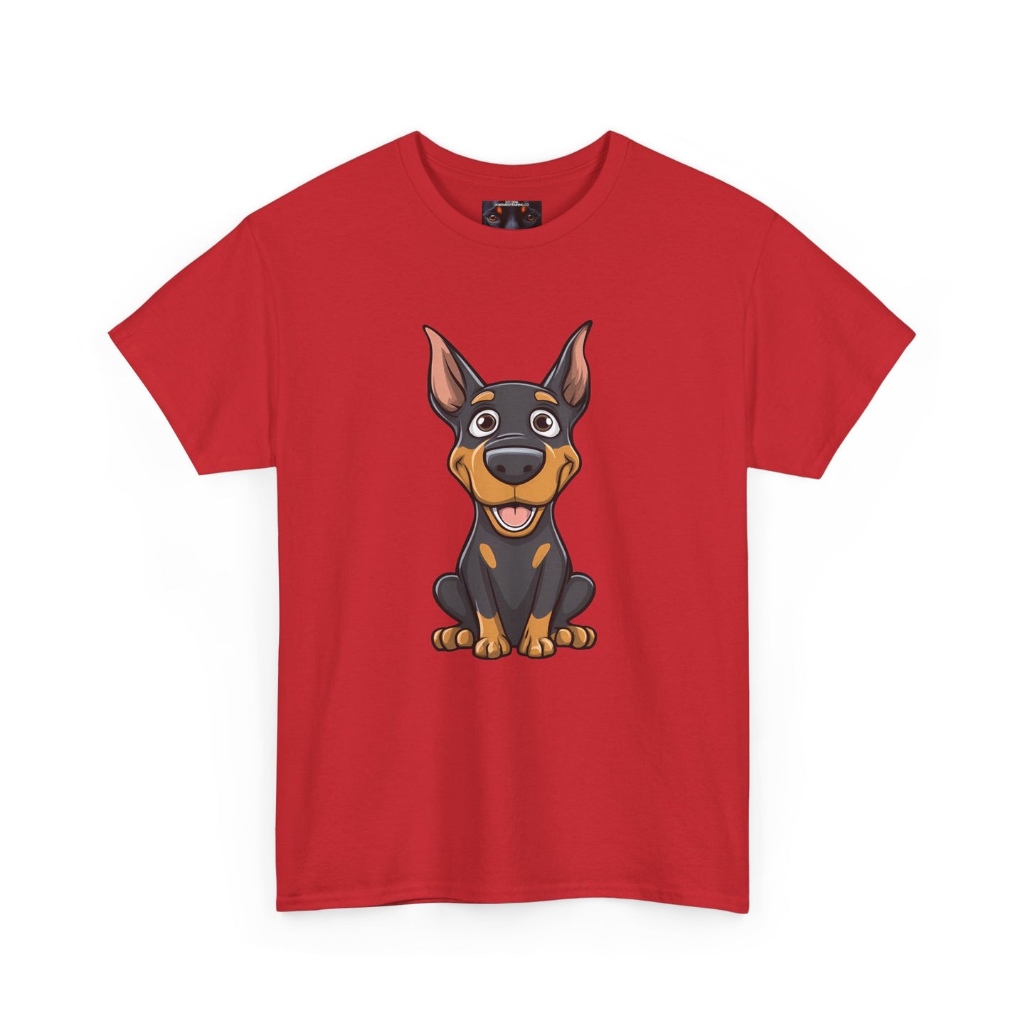 Cartoon Doberman 1 Private Lable Unisex Heavy Cotton Tee