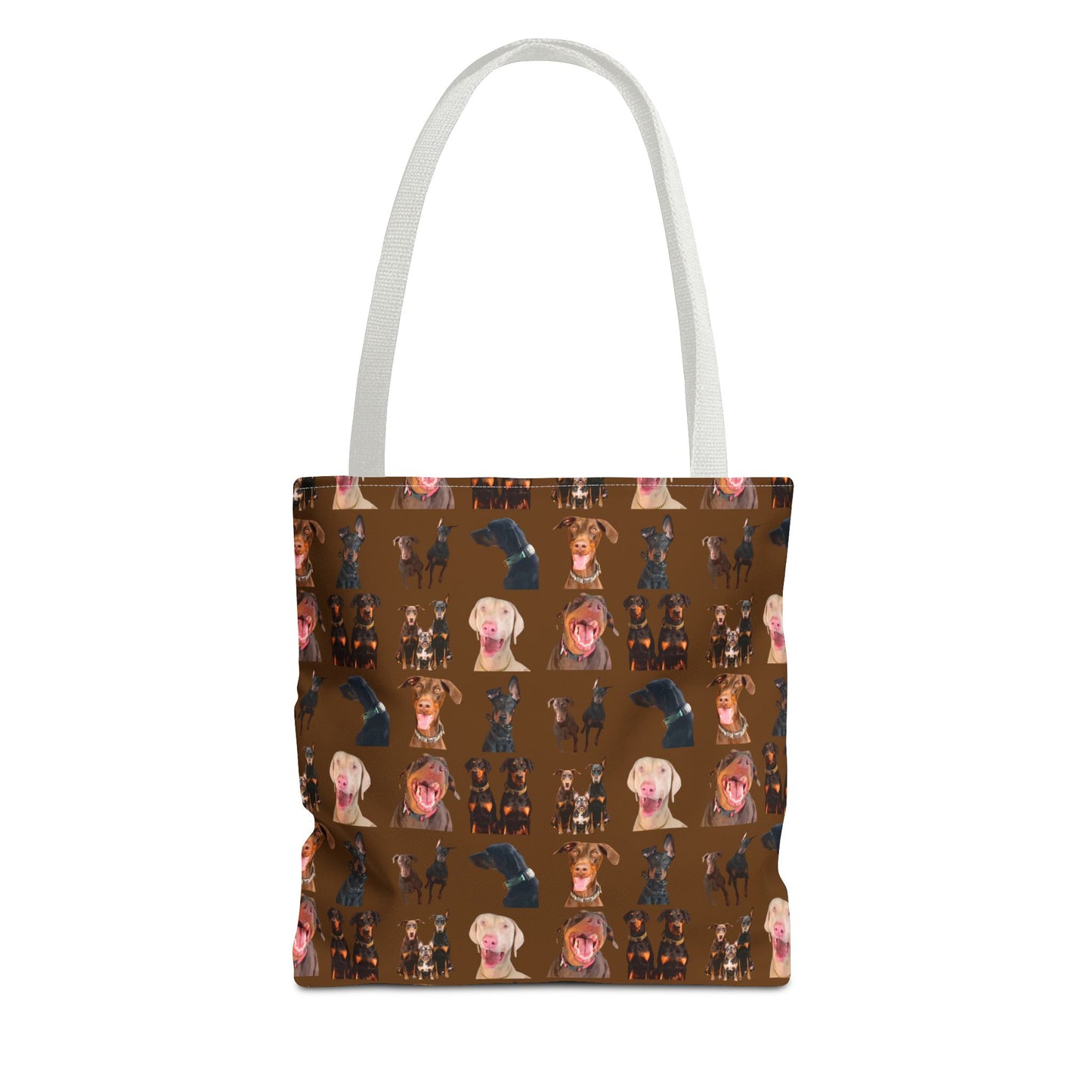 Edition 9 Doberman Model Pattern Brown Tote Bag