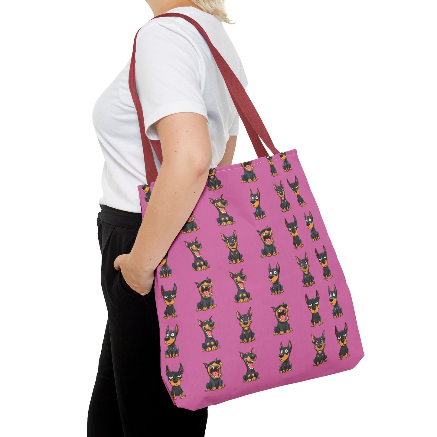Doberman Cartoon Pattern Tote Bag