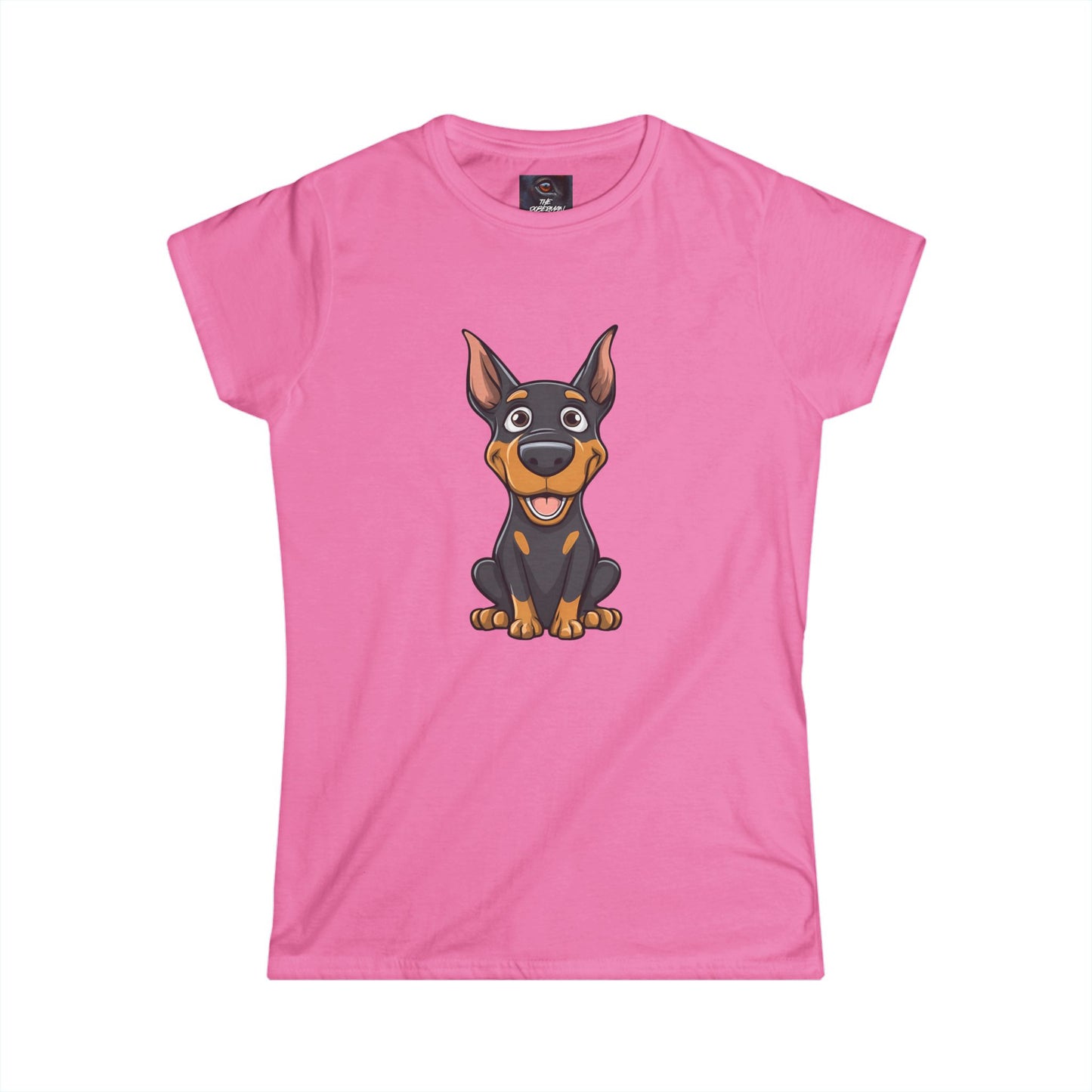 Cartoon Doberman 1 Women's Softstyle Tee
