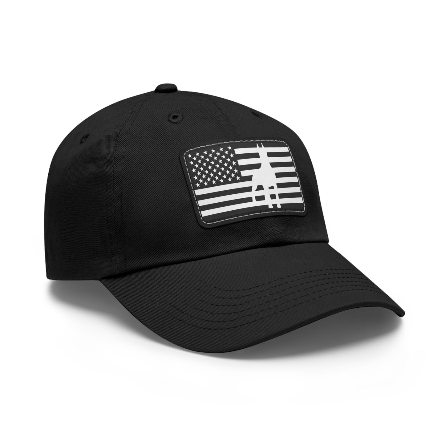Doberman Protect 1 Dad Hat with Leather Patch (Rectangle)