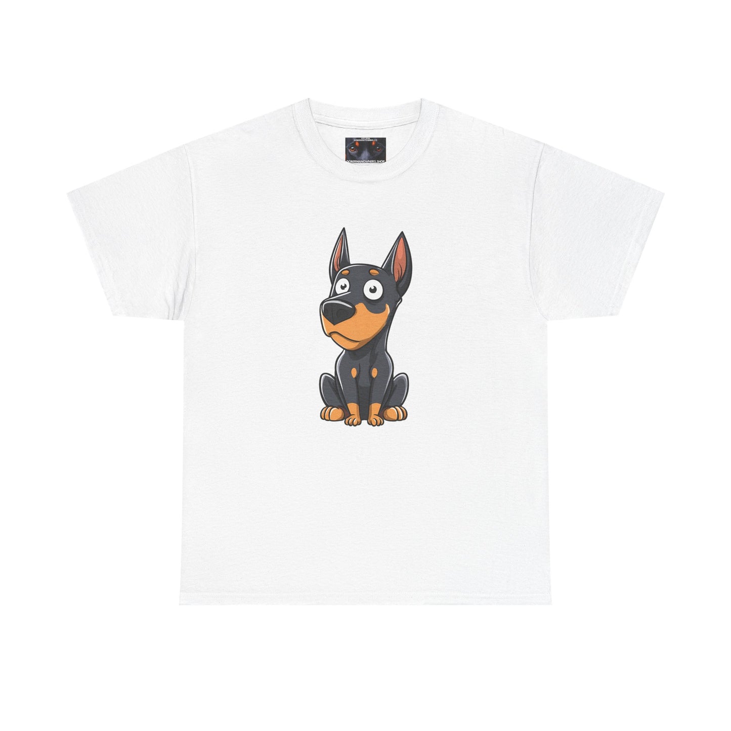 Cartoon Doberman 2 Private Lable Unisex Heavy Cotton Tee