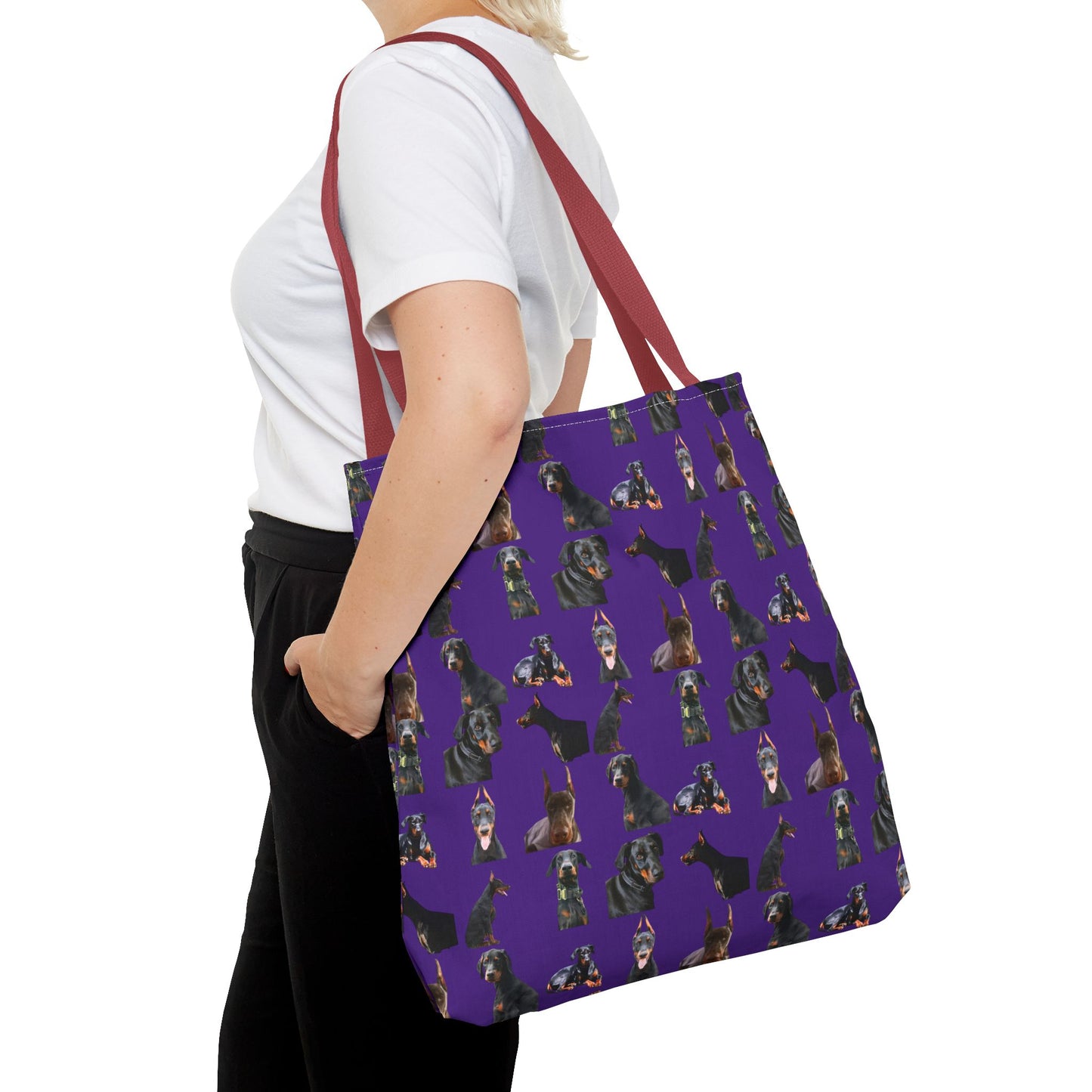 Edition 6 Doberman Model Pattern Purple Tote Bag