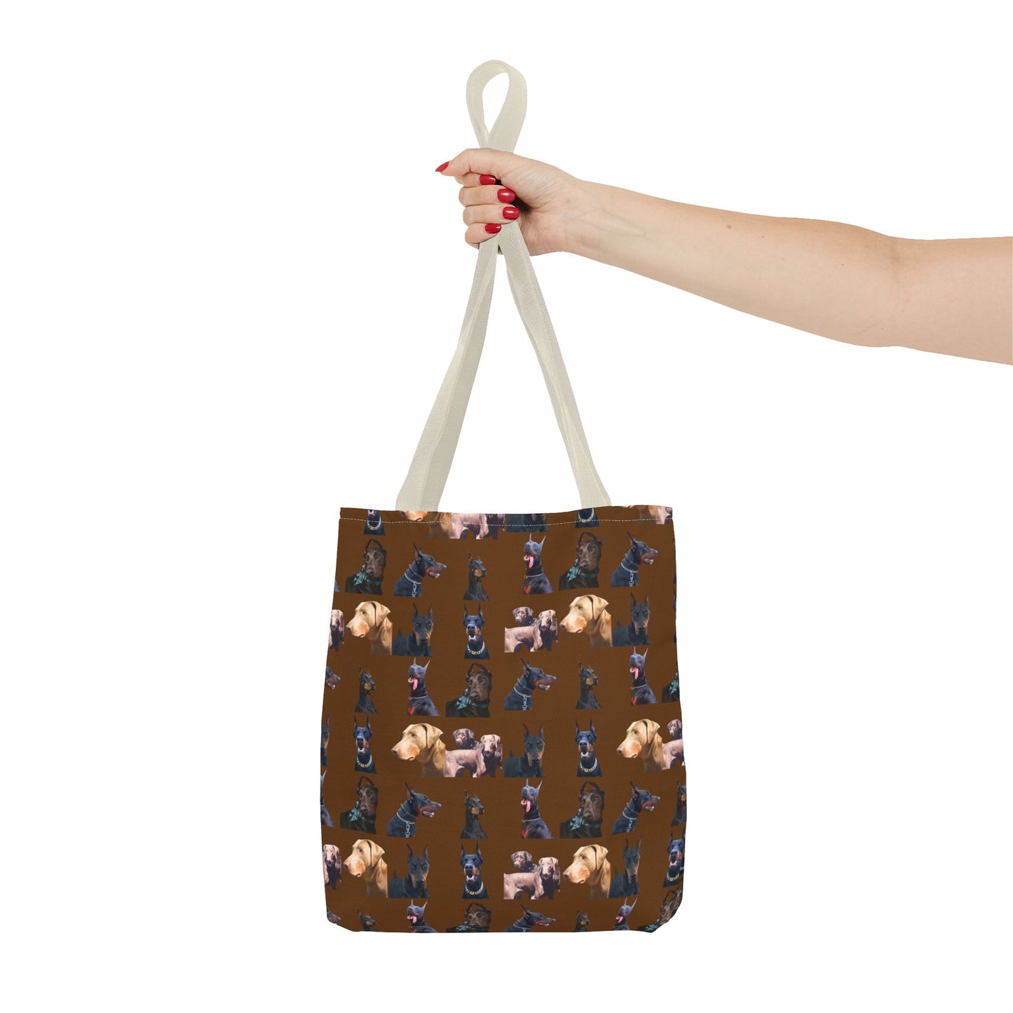 Edition 8 Doberman Model Pattern Brown Tote Bag